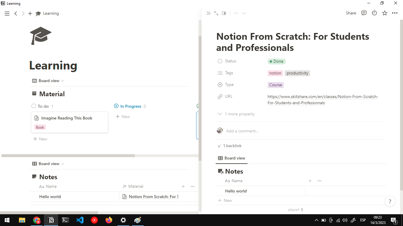 Learning Dashboard - image 2 - student project