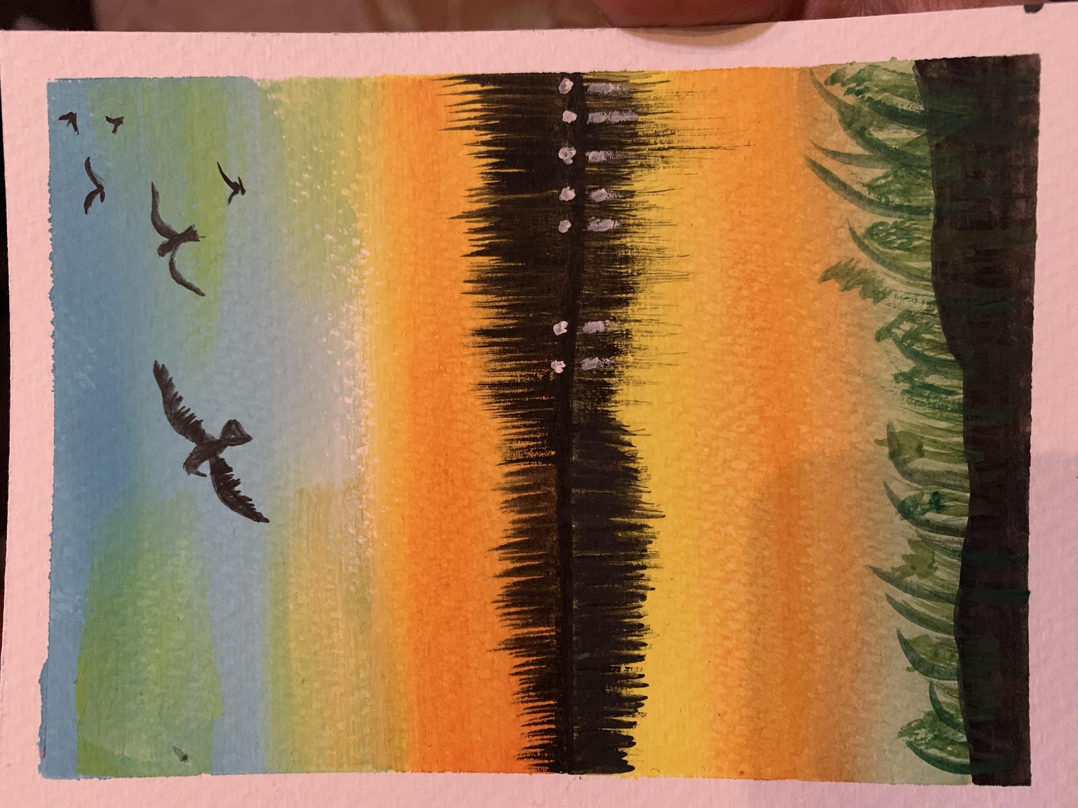 Mini landscape with gouache - image 1 - student project
