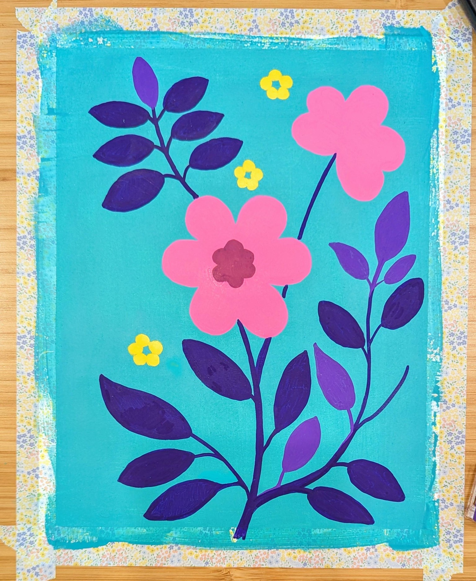 Florals with acrylic paint markers - image 2 - student project