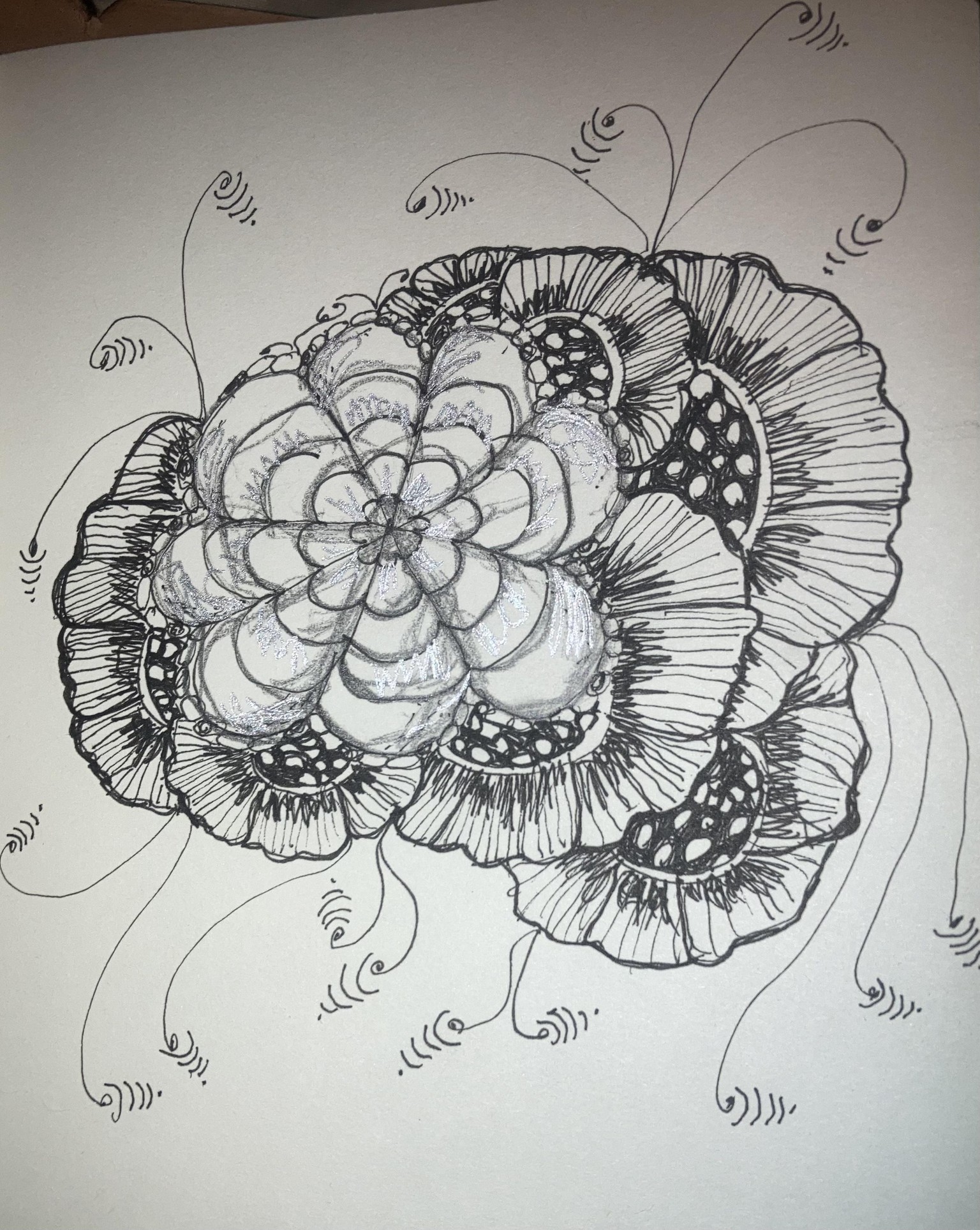 Zen Tangles as backgrounds and part of the artwork - image 12 - student project