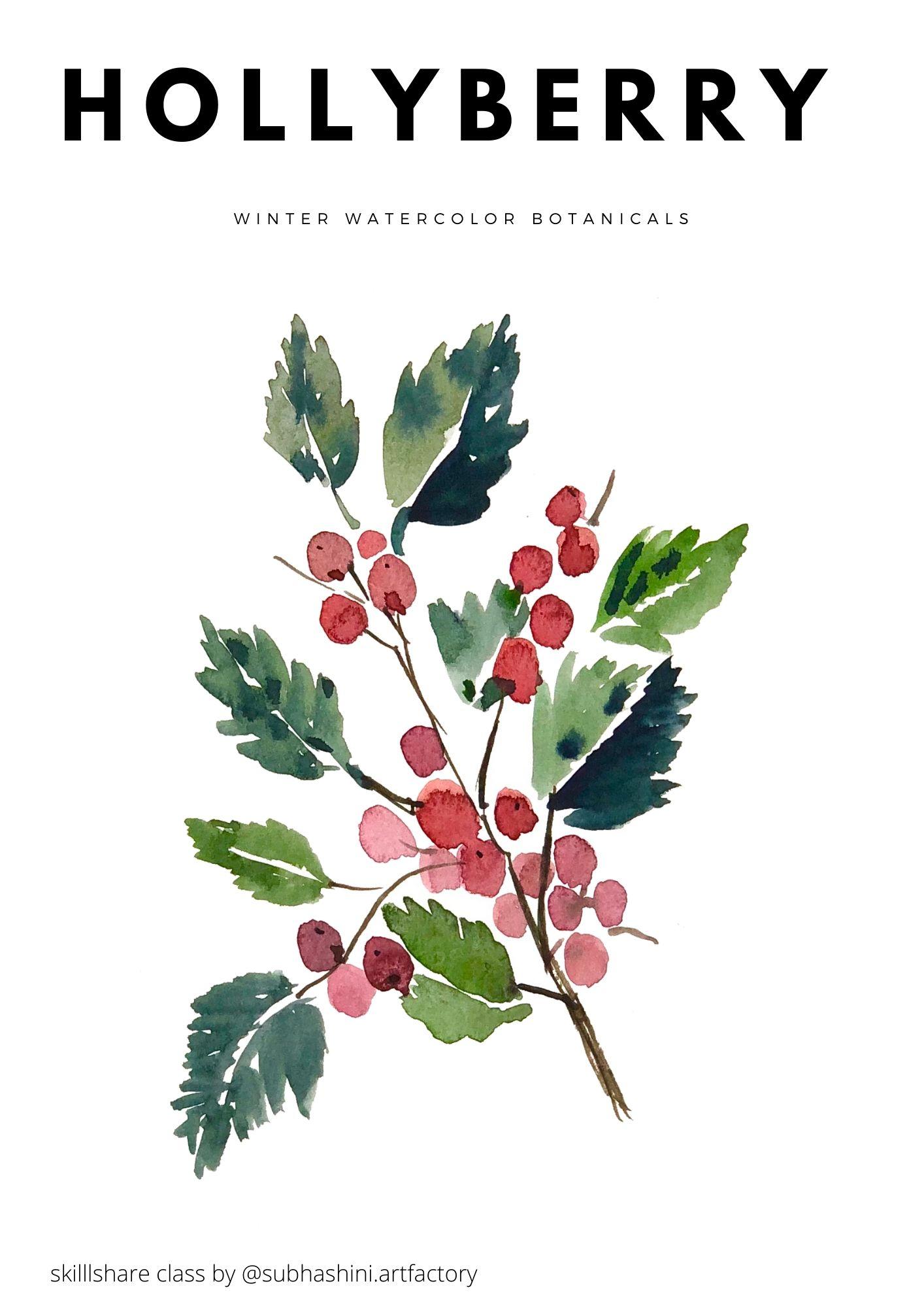 Winter Watercolor Botanicals - Class project! - image 6 - student project