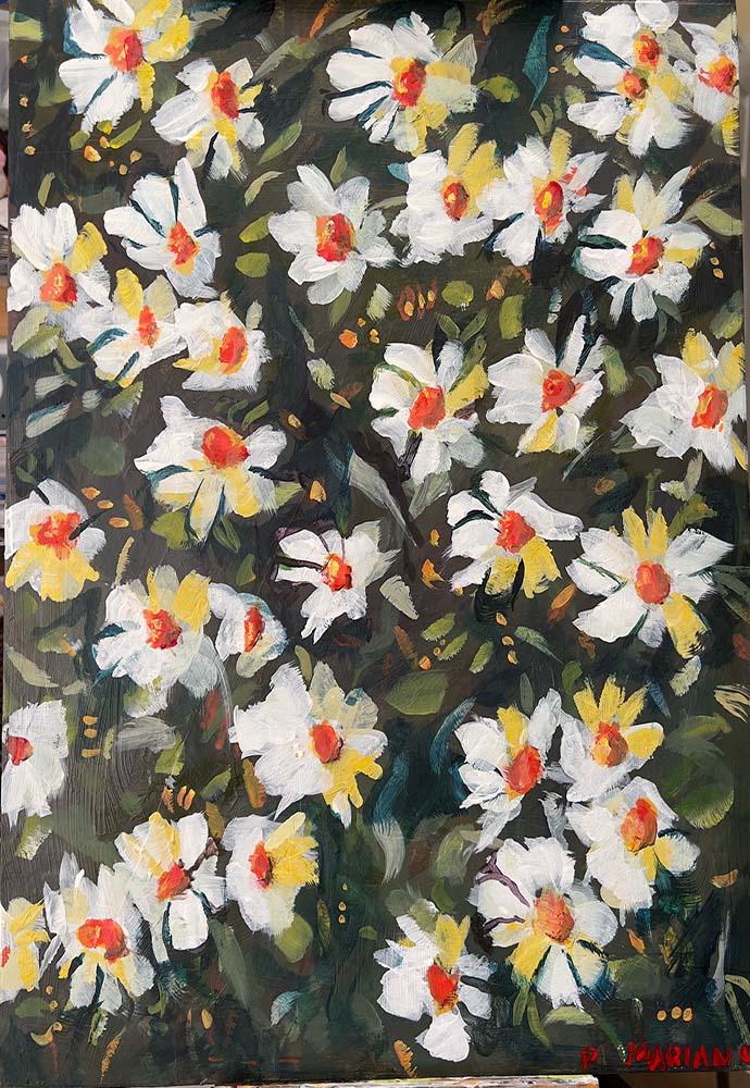 Painting daisy's with acrylic paint. - image 1 - student project