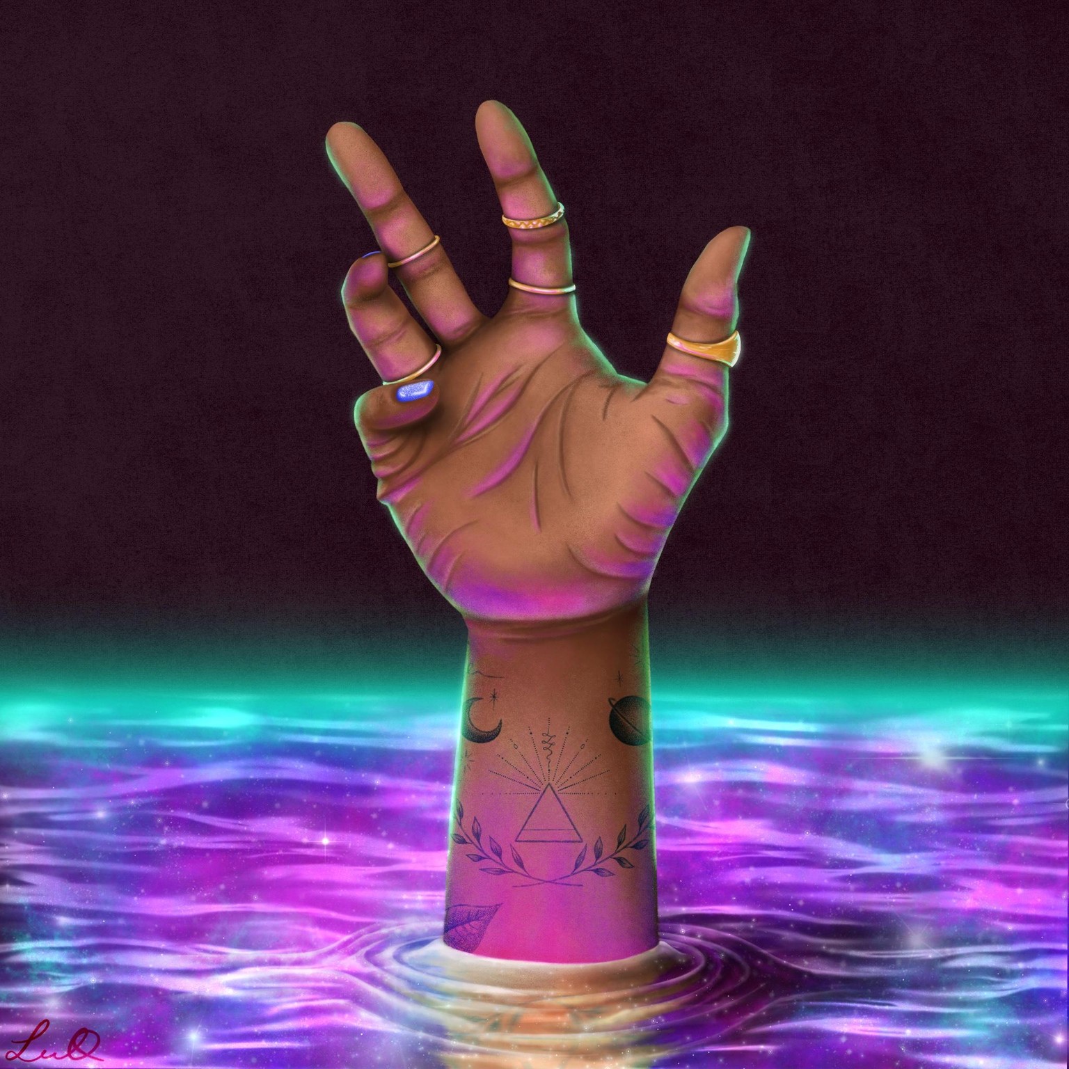 Galaxy hand illustration :) - image 3 - student project