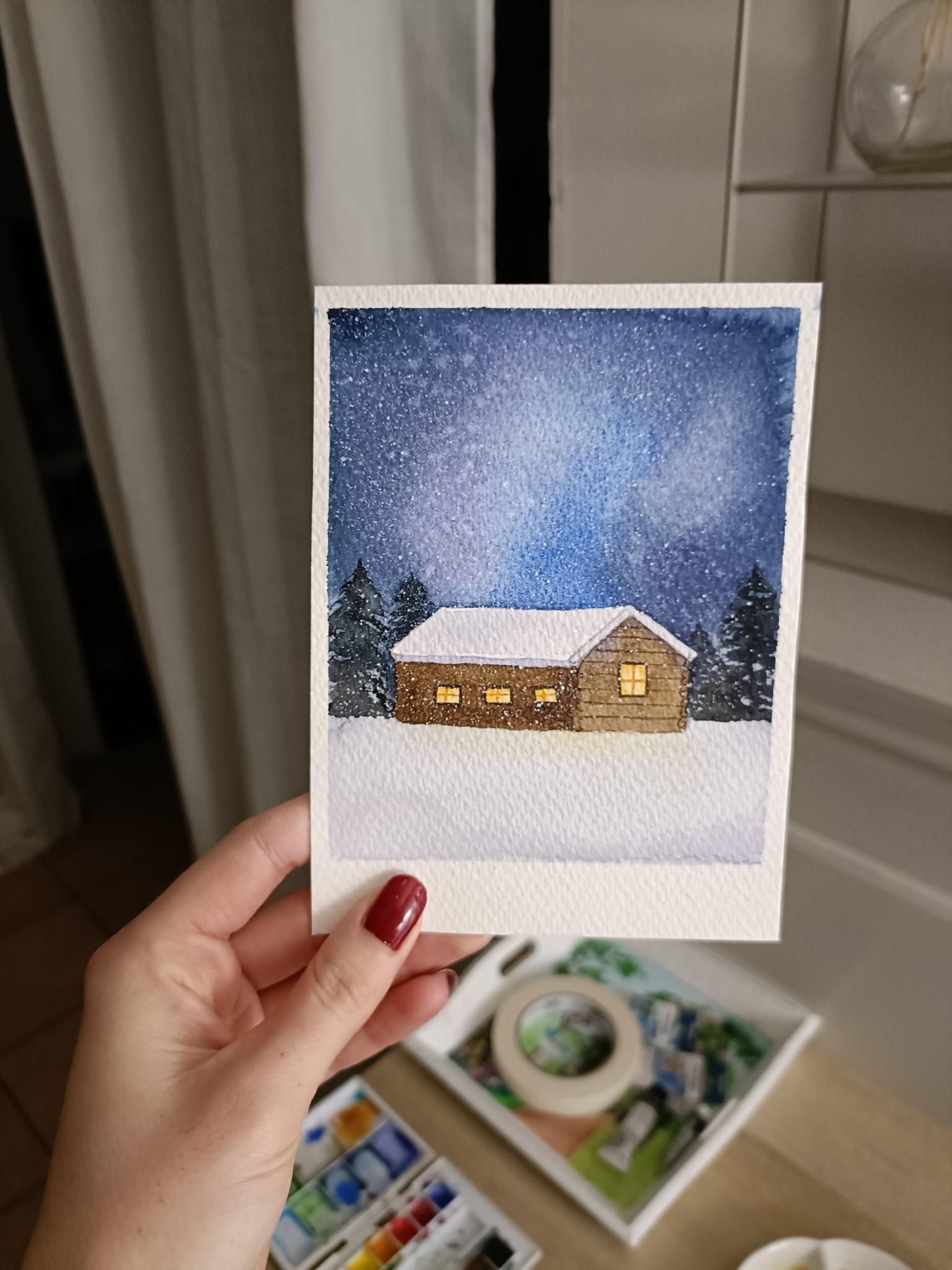 Petit chalet et ciel étoilé - image 1 - student project