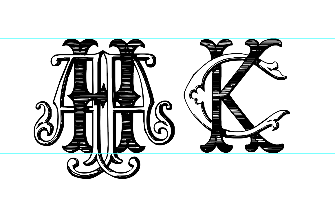 My Authentic Victorian Monogram - Both Versions!! YAY! - image 2 - student project