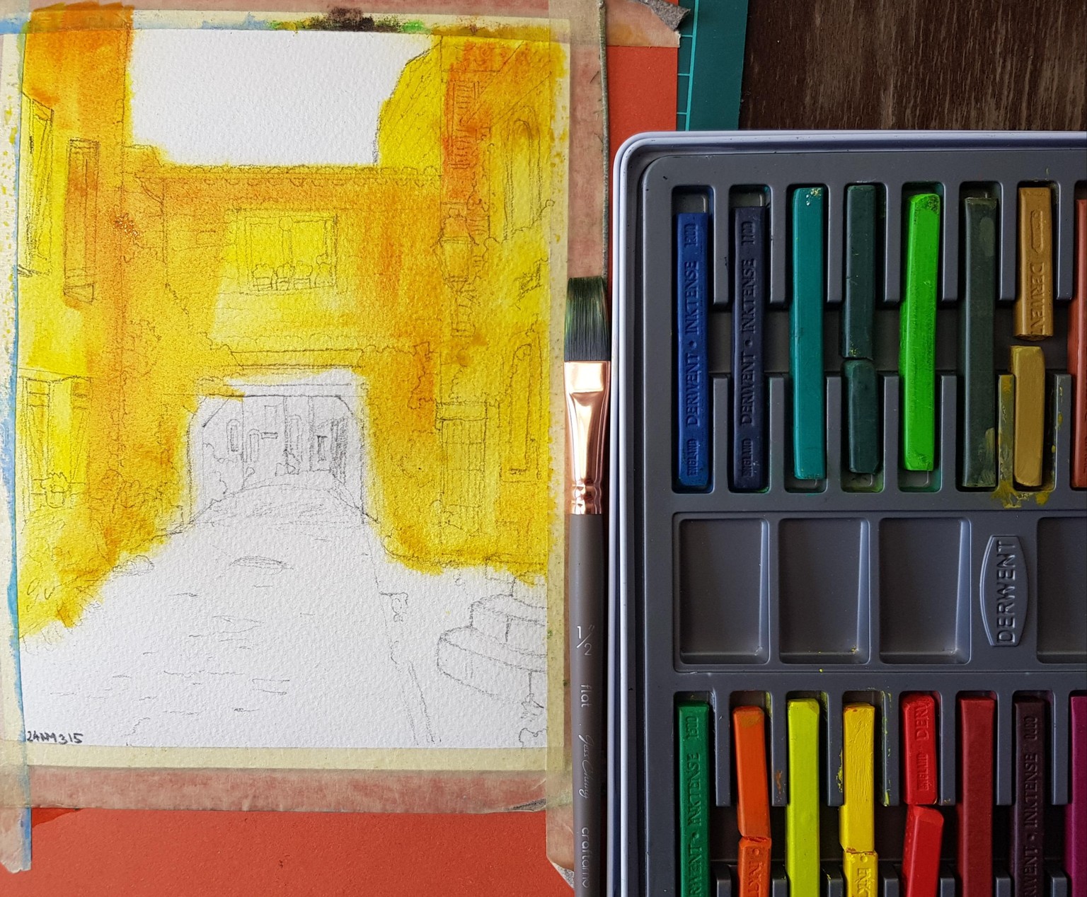 Julia Henze Provence Urban Sketch - Miki's Project with Inktense Blocks - image 3 - student project