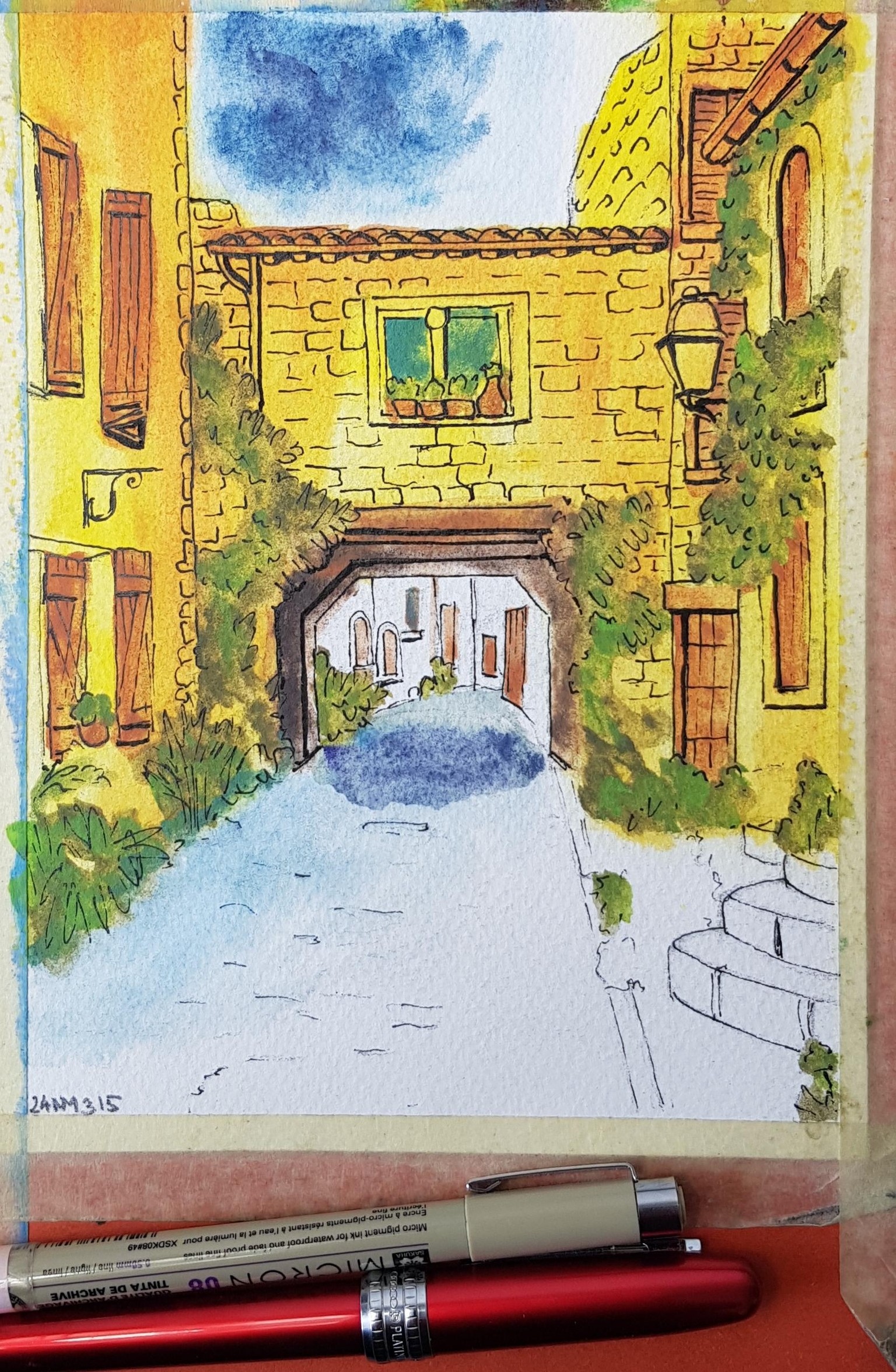 Julia Henze Provence Urban Sketch - Miki's Project with Inktense Blocks - image 5 - student project