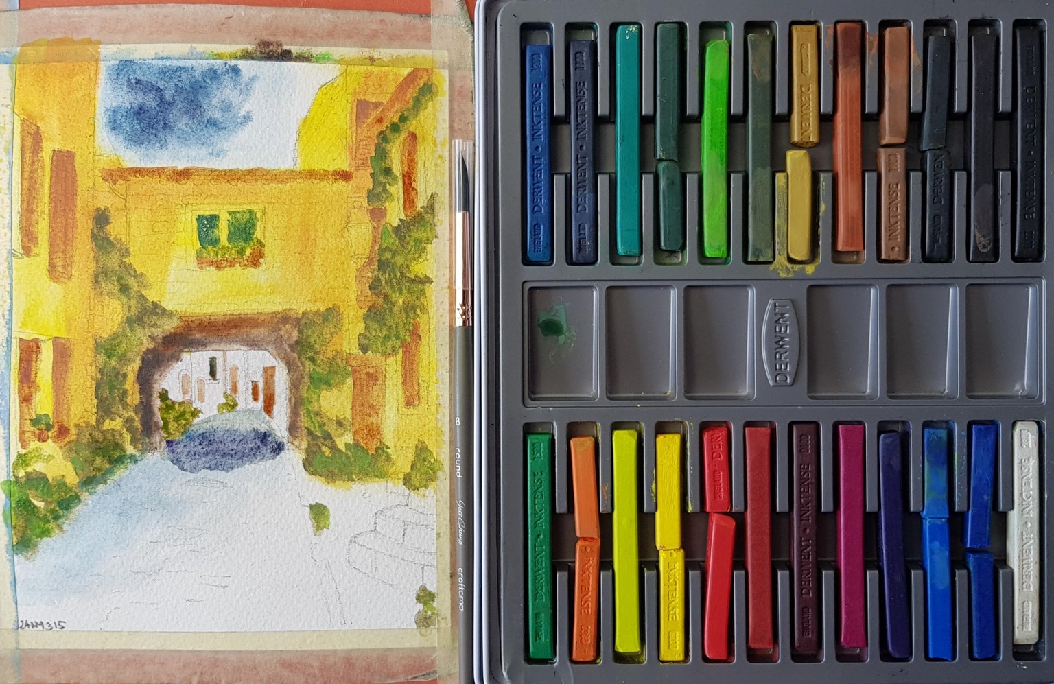 Julia Henze Provence Urban Sketch - Miki's Project with Inktense Blocks - image 4 - student project