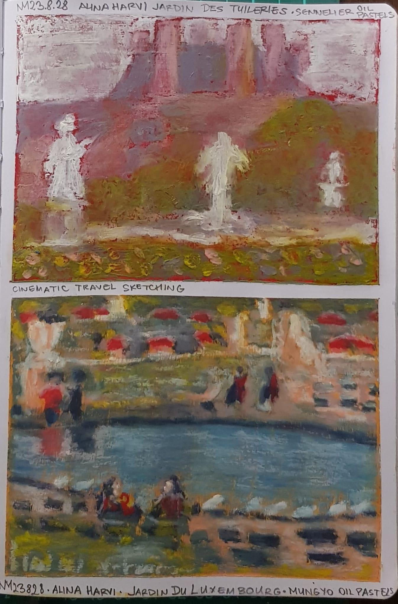 Paris Gardens with Oil Pastels (Miklos) - image 1 - student project