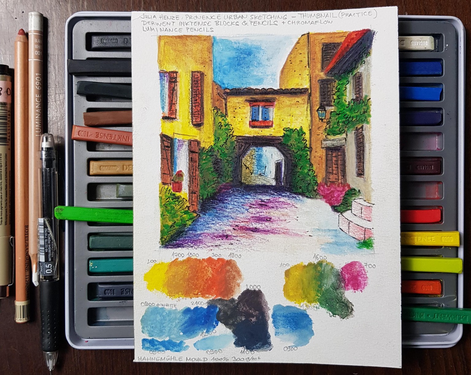 Julia Henze Provence Urban Sketch - Miki's Project with Inktense Blocks - image 1 - student project