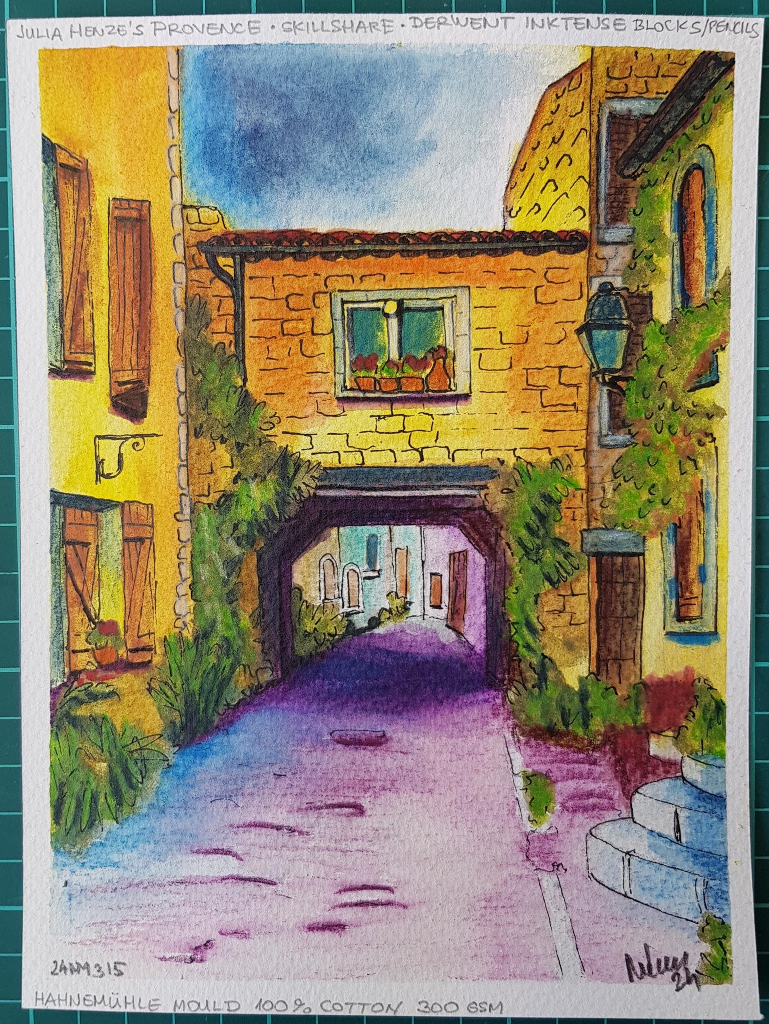 Julia Henze Provence Urban Sketch - Miki's Project with Inktense Blocks - image 6 - student project