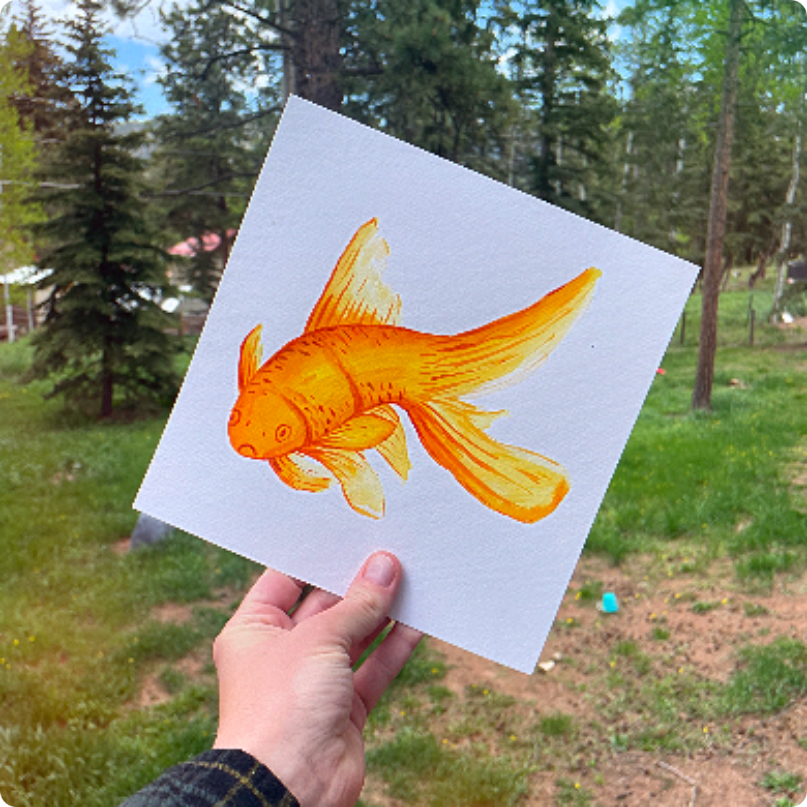 Watercolor Goldfish - image 1 - student project