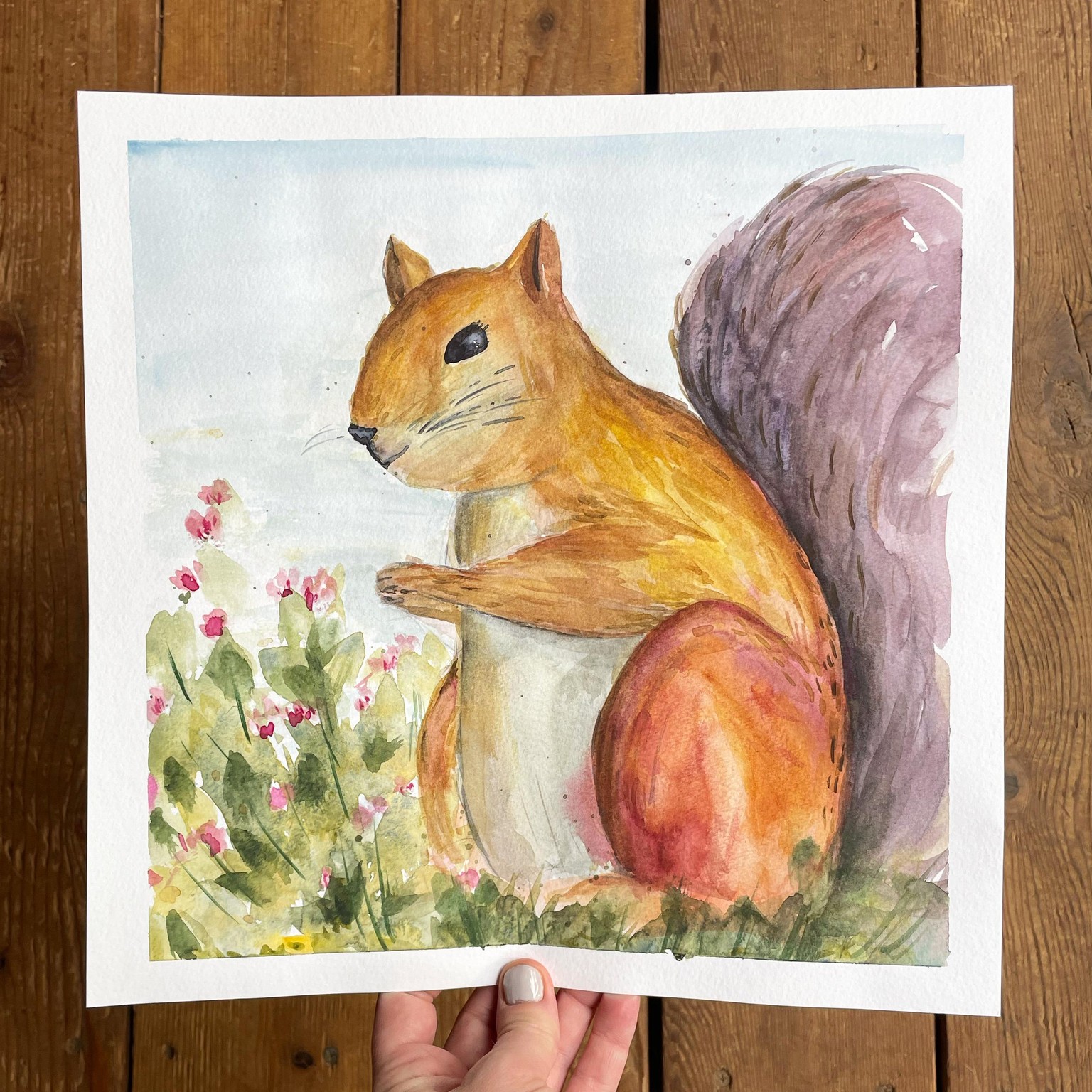 Squirrel Watercolor Illustration - image 1 - student project