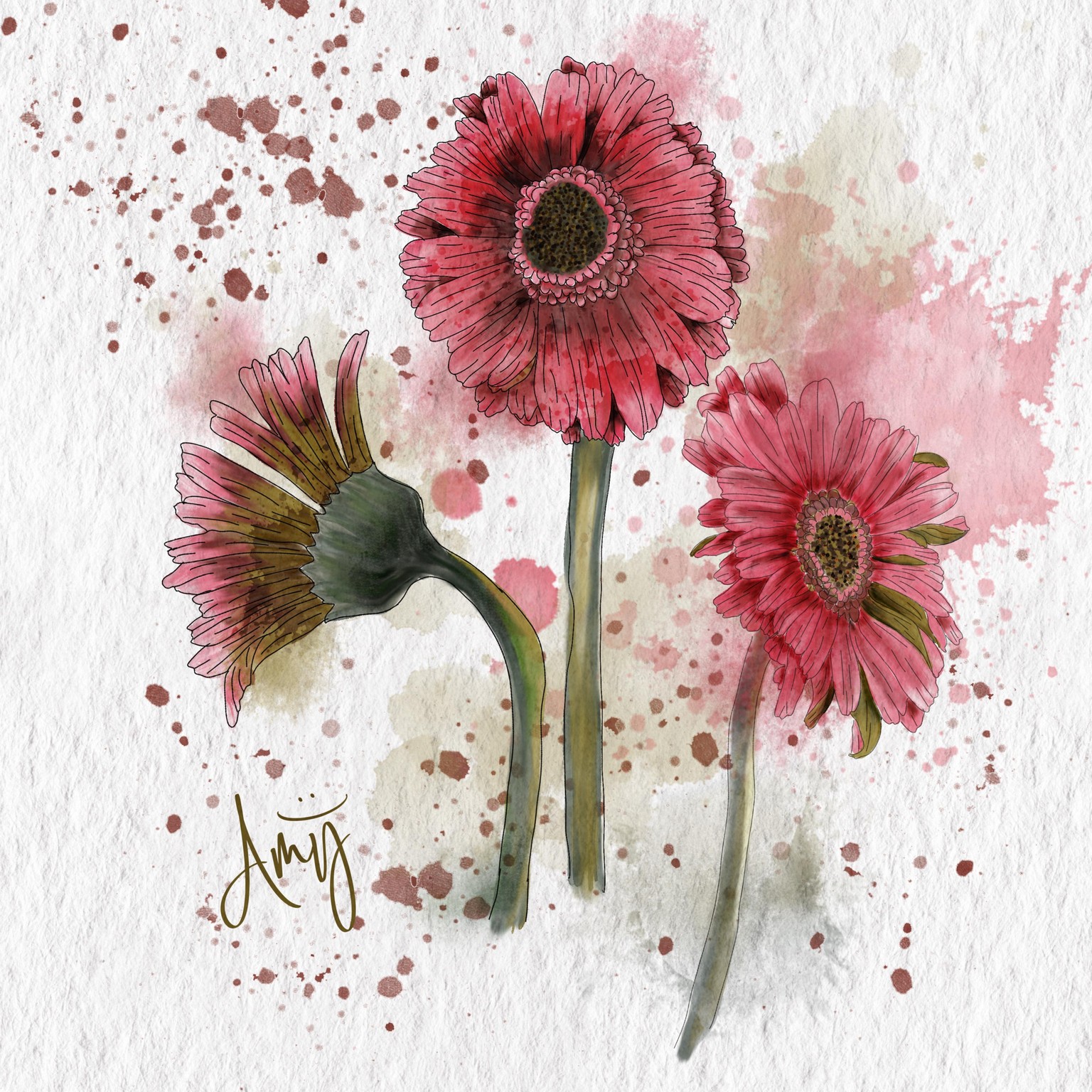 Lively Gerbera Daisies - image 4 - student project