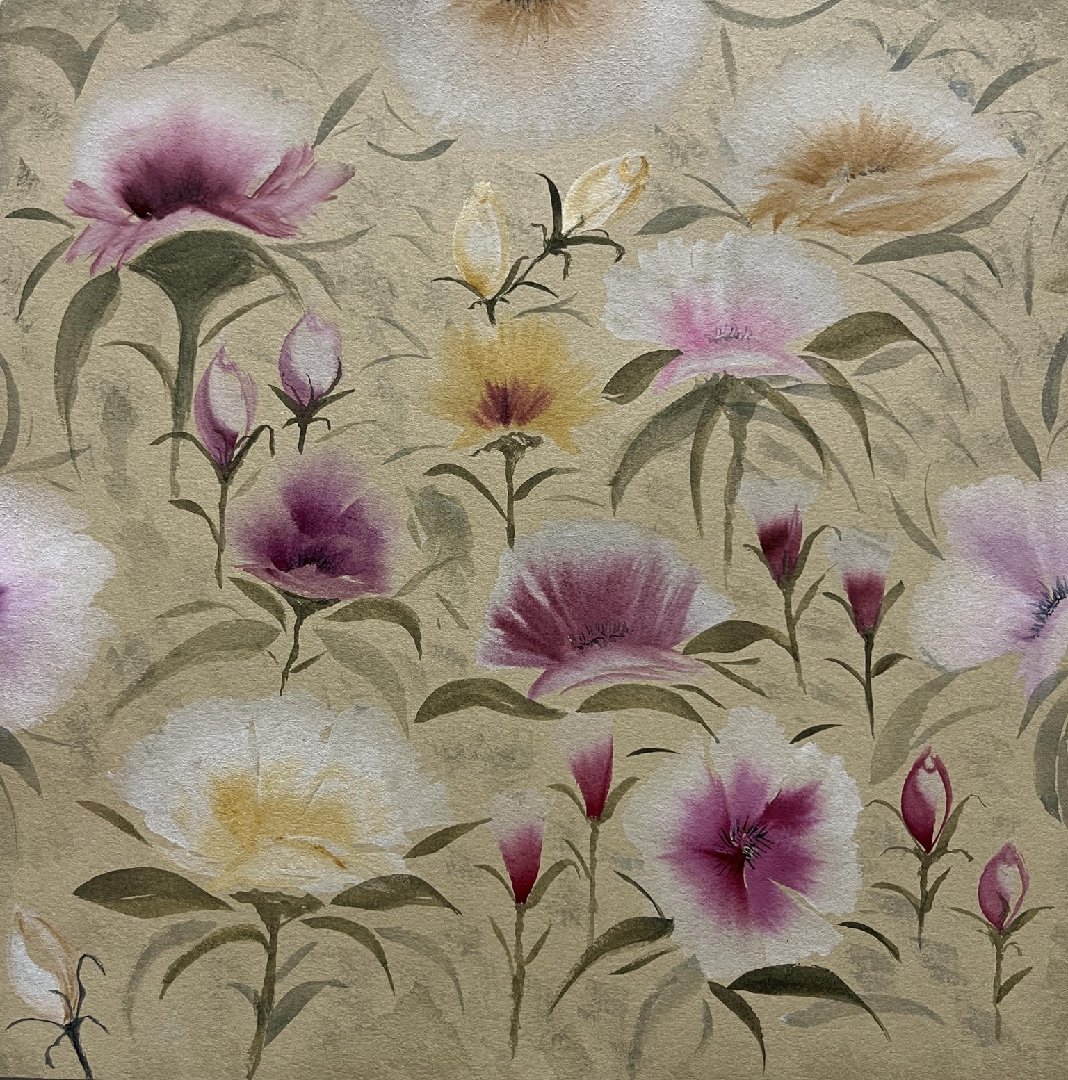Autumn Florals using Gansai Tambi - image 1 - student project