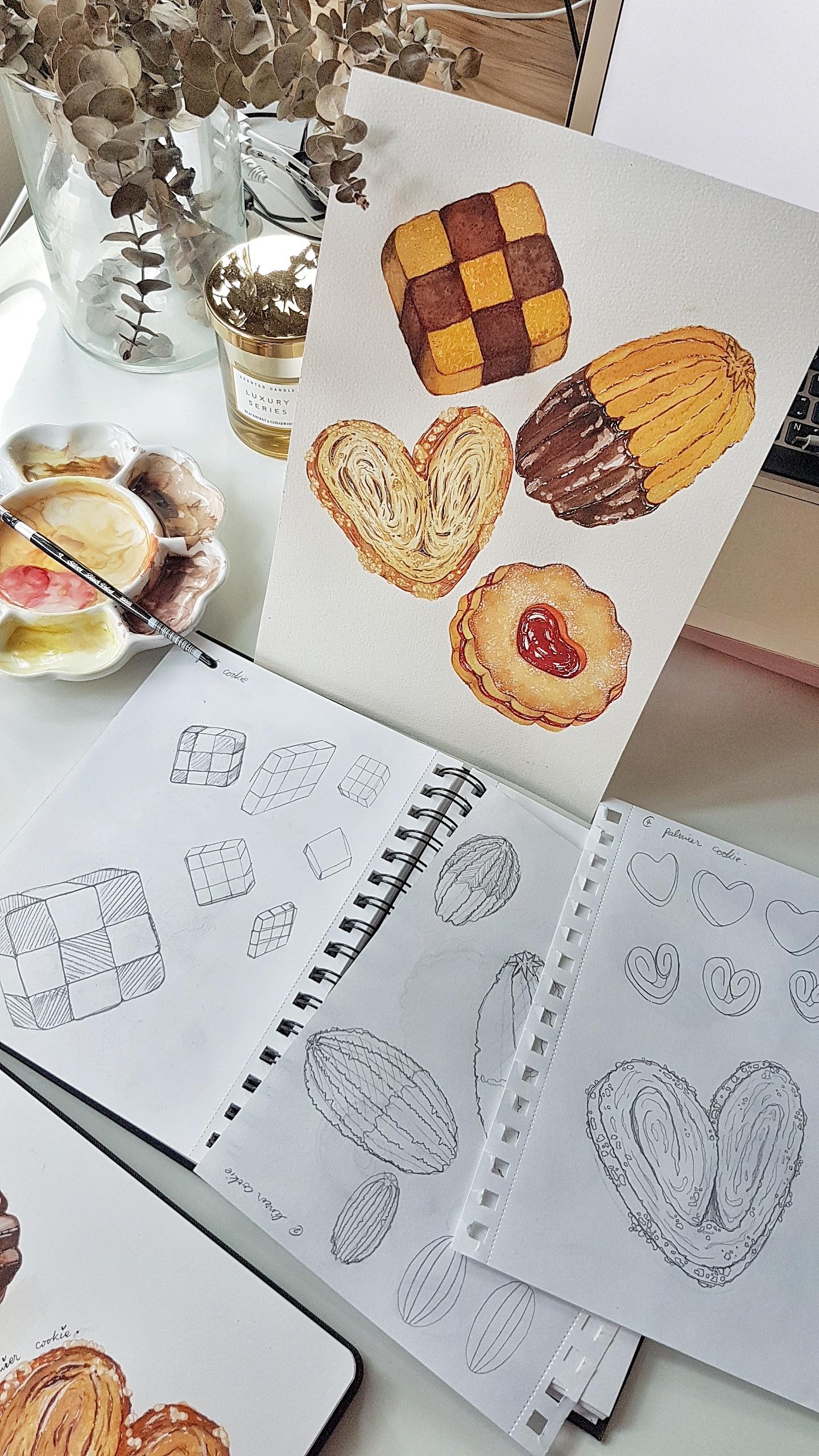 Assorted Cookies from Drawing to Painting with Watercolours - image 6 - student project