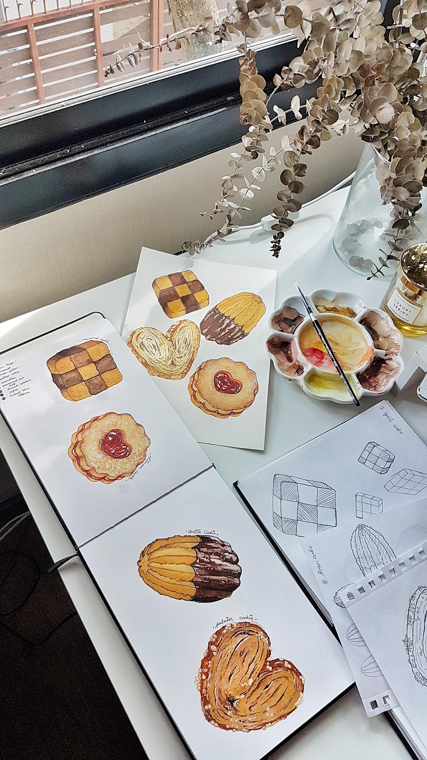 Assorted Cookies from Drawing to Painting with Watercolours - image 3 - student project