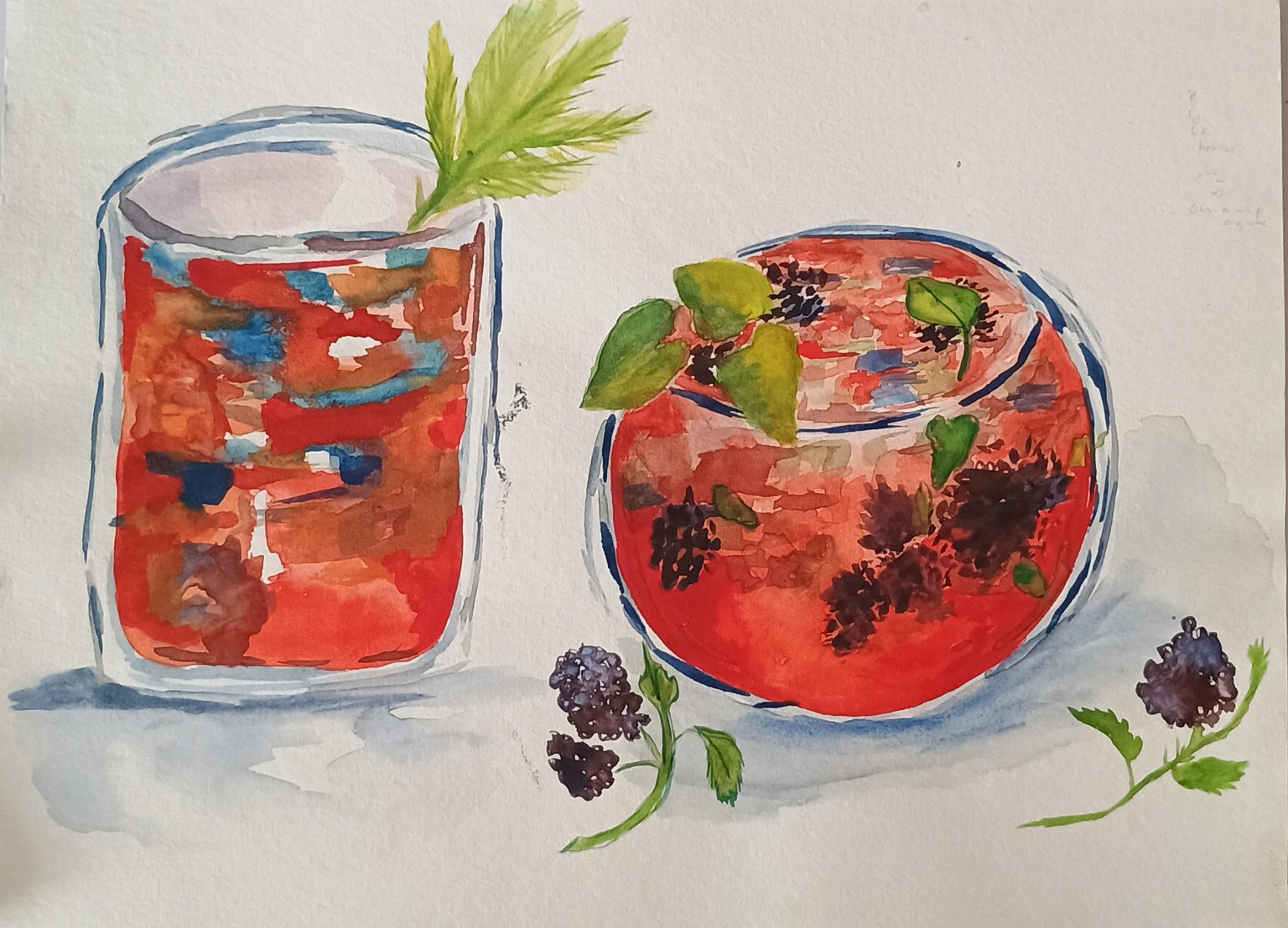 Coctail watercolor - image 1 - student project