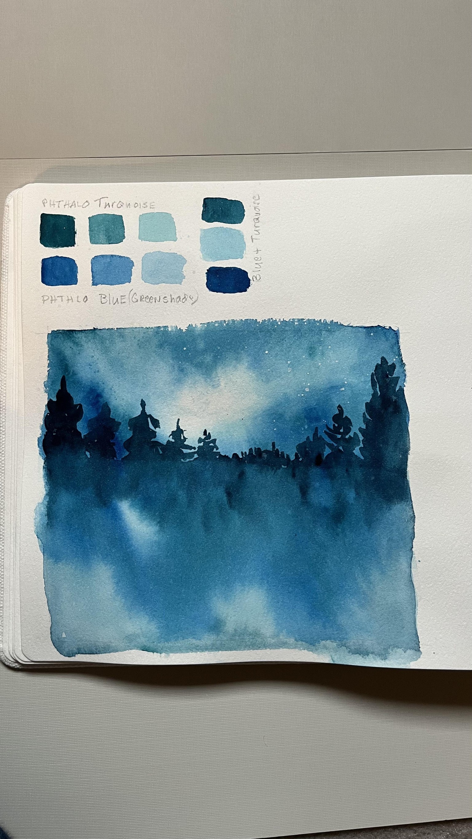 Misty Watercolor Forest - image 2 - student project