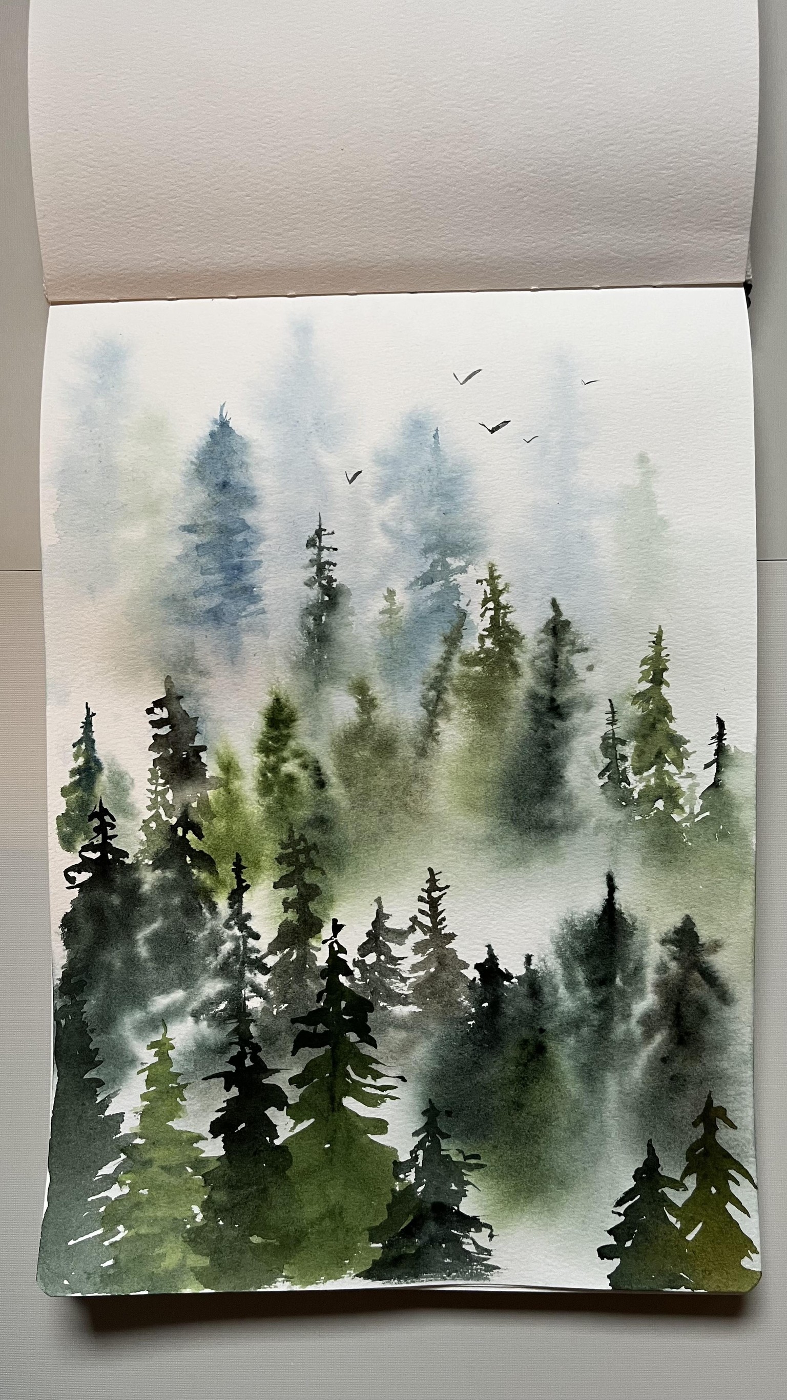Misty Watercolor Forest - image 3 - student project