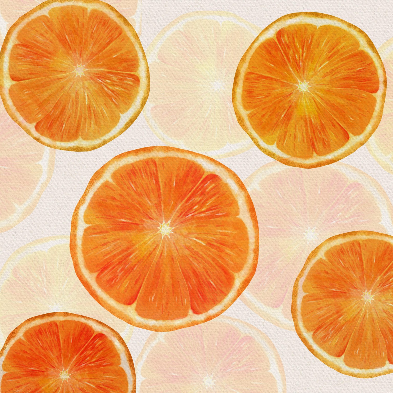 Orange fruit digital watercolor - image 1 - student project