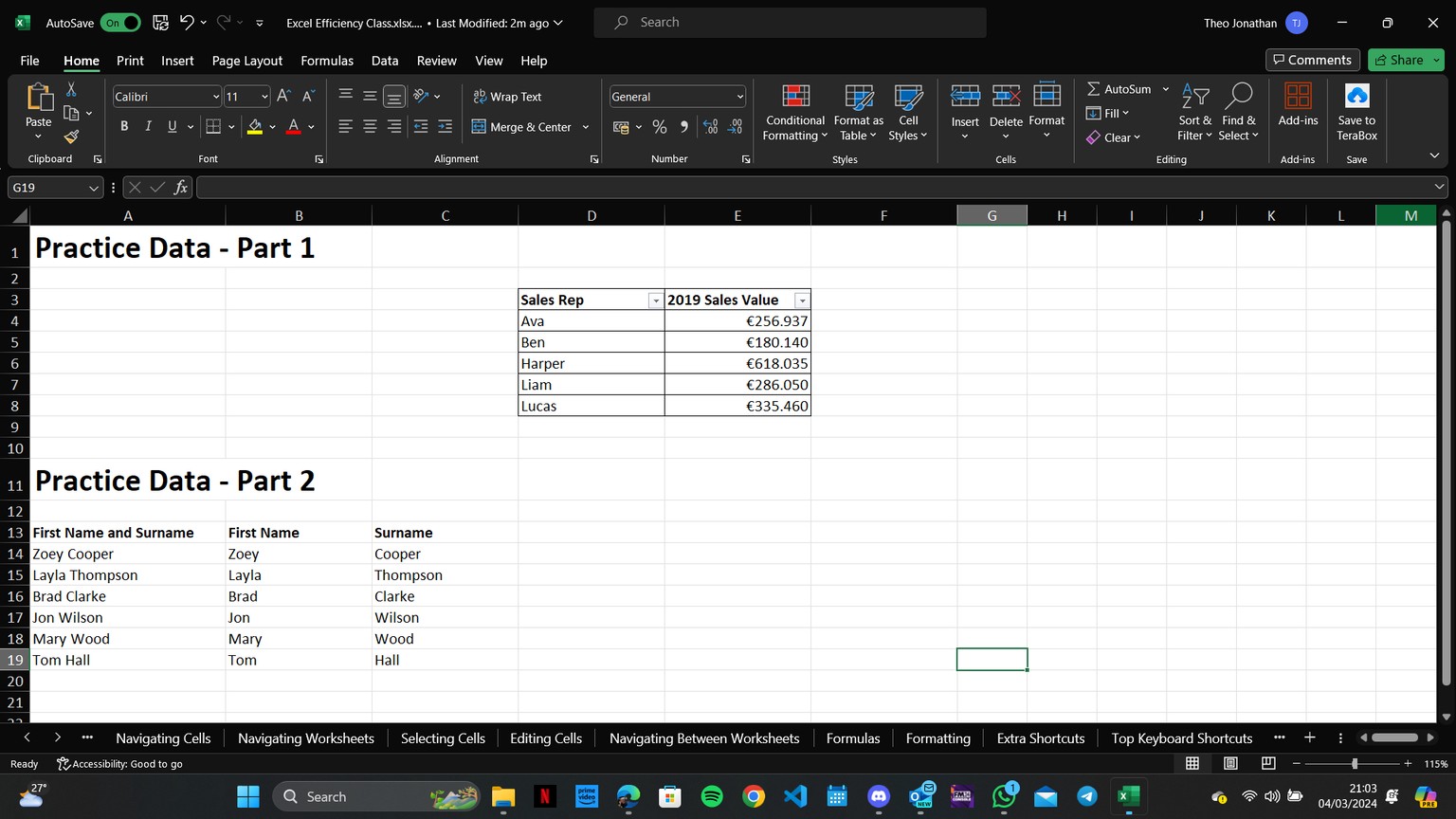 Excel Efficiency Projects - image 1 - student project