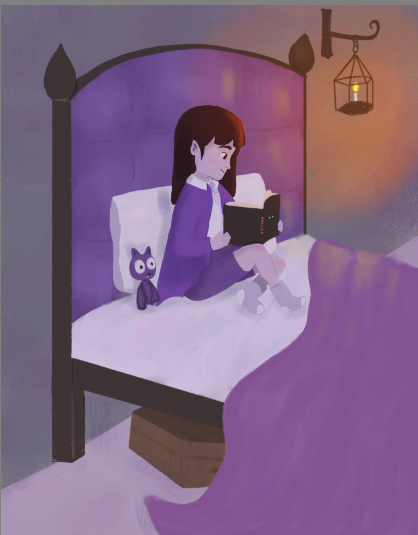 Little vampire reading - image 1 - student project