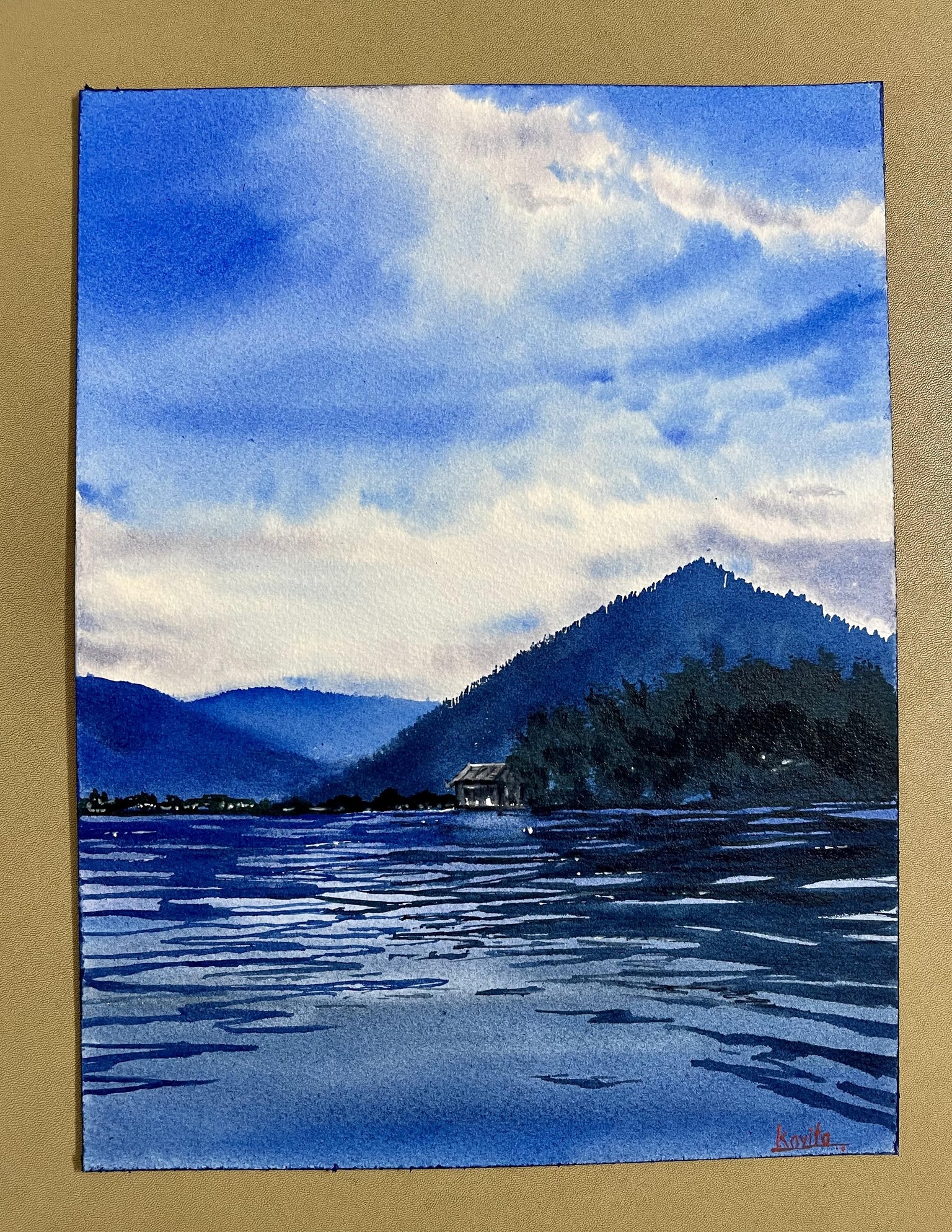 Watercolour mountain landscape by Maria - image 1 - student project