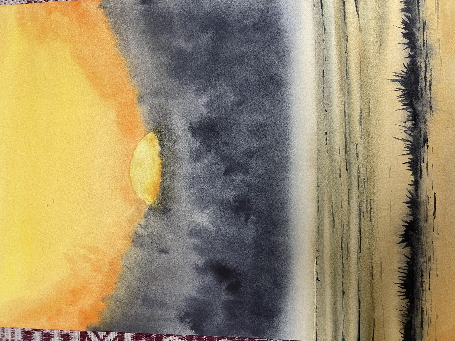 Watercolor for painting mist with Dhriti - image 3 - student project