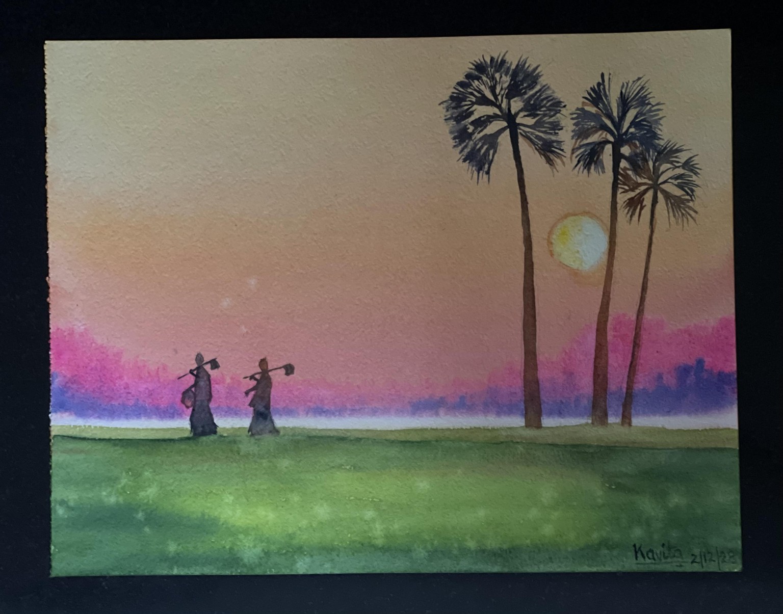 Watercolor for painting mist with Dhriti - image 2 - student project