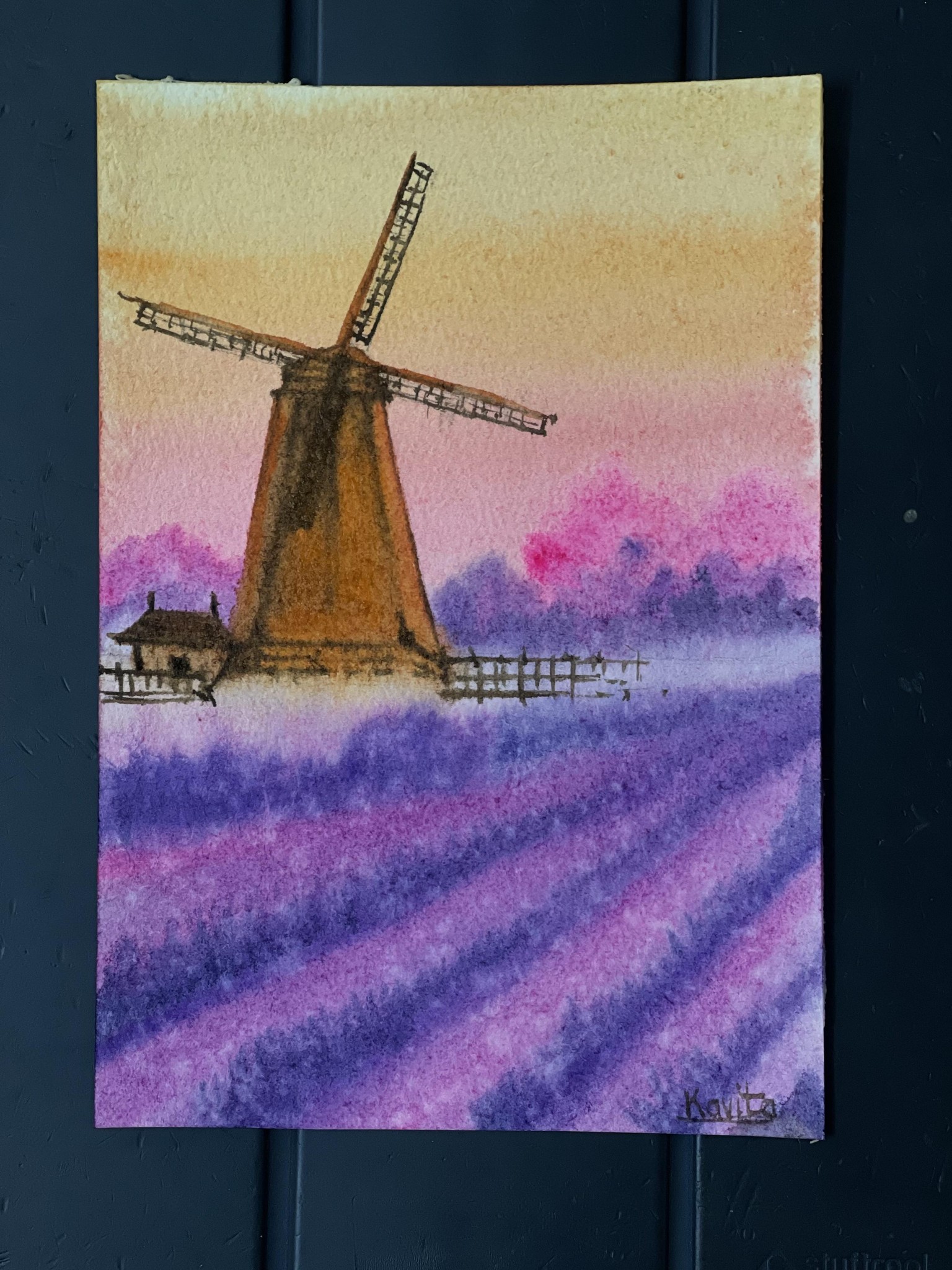 Watercolor for painting mist with Dhriti - image 1 - student project