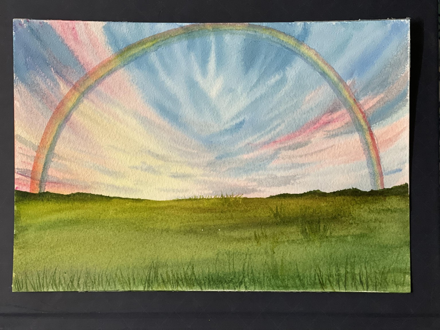 Watercolor landscapes - rainbow effects with Geethu - image 1 - student project