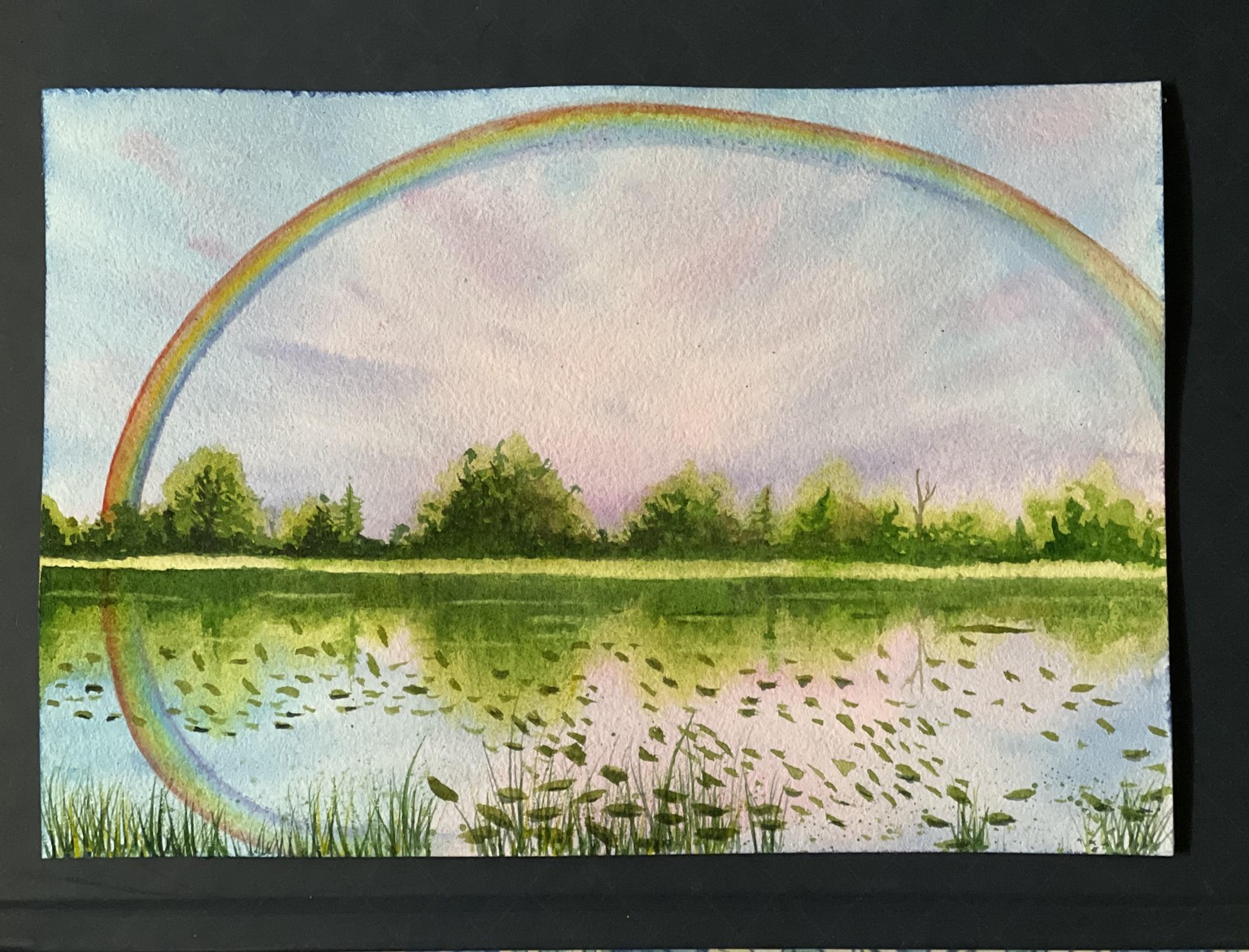 Watercolor landscapes - rainbow effects with Geethu - image 2 - student project