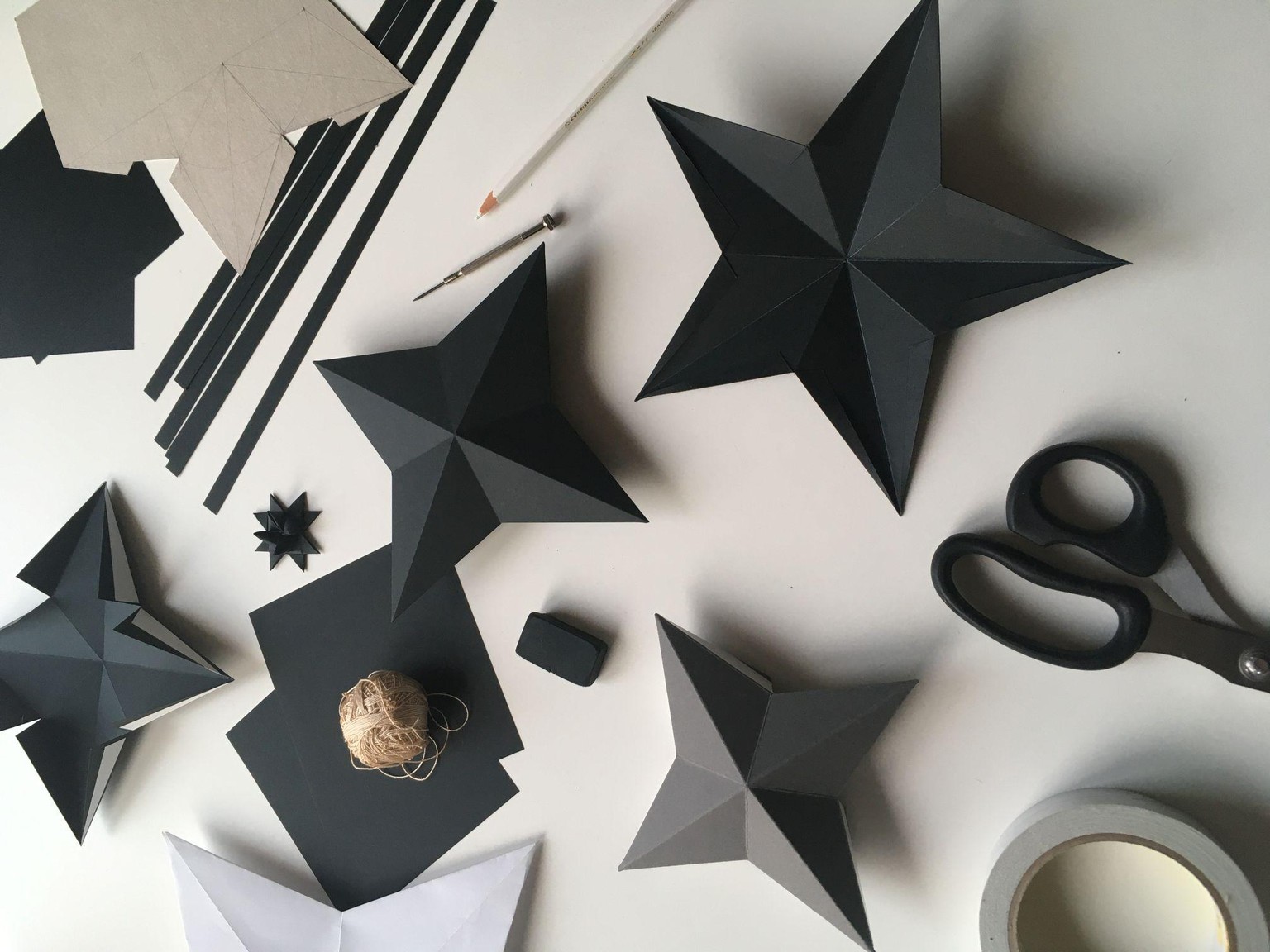 Geometric Star Paper Ornaments for Home Decor - image 1 - student project