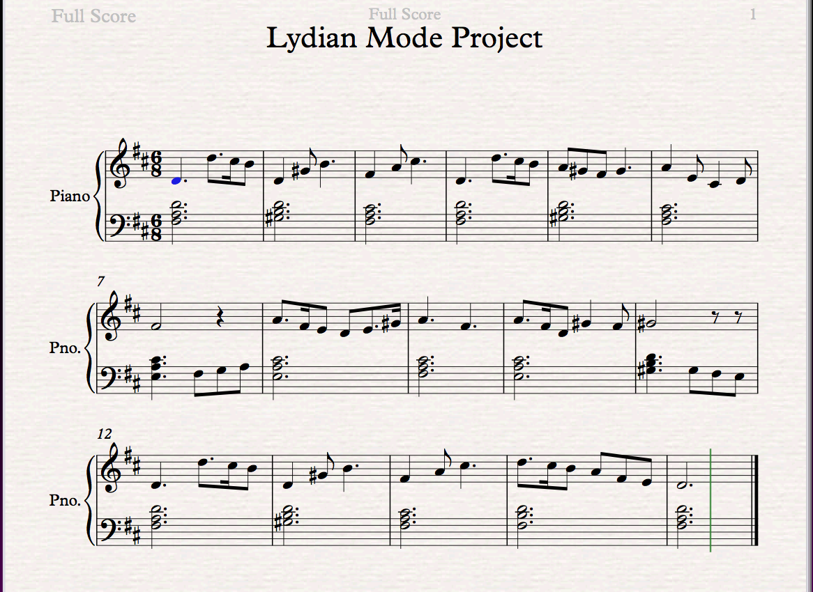 Lydian Mode 16-Bars - image 1 - student project