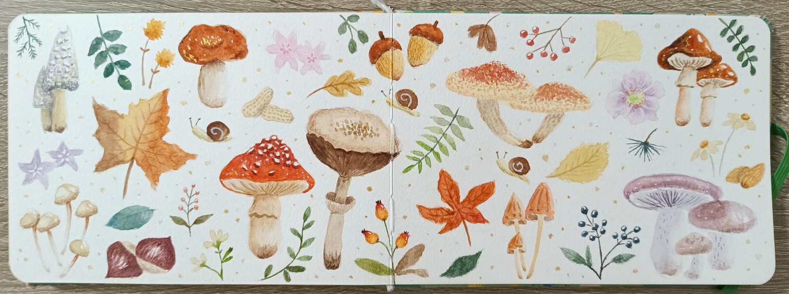 Autumn Watercolor Doodle - image 1 - student project