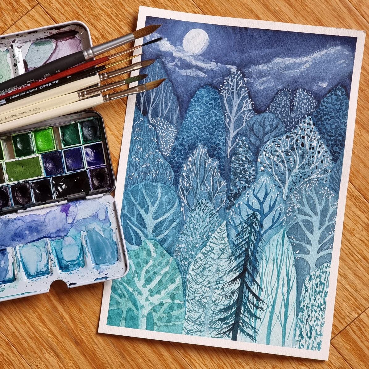 Moonlit forest - image 1 - student project