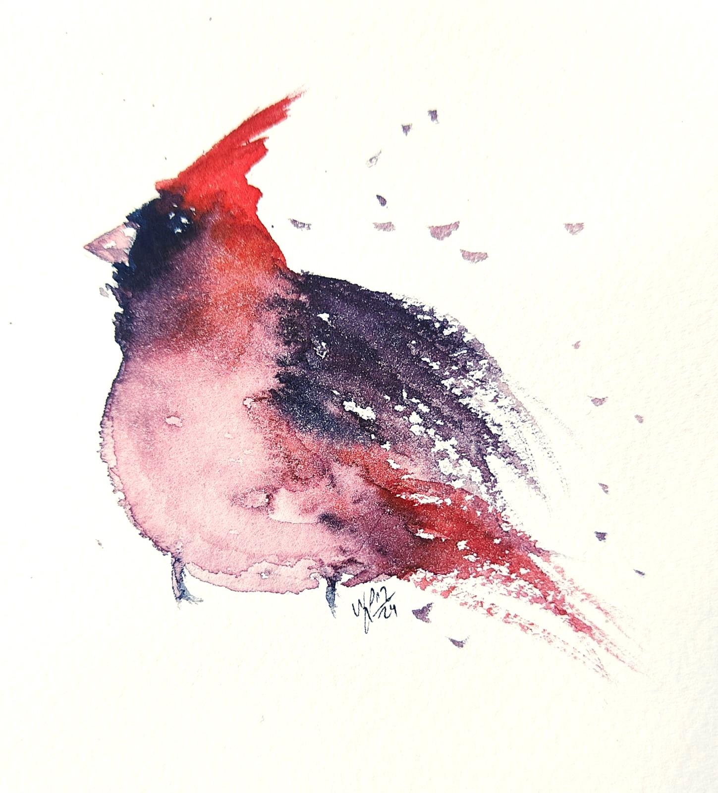 Simple Watercolor Cardinal - image 1 - student project