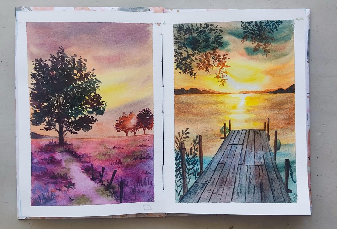 Watercolor colorful garden - image 2 - student project