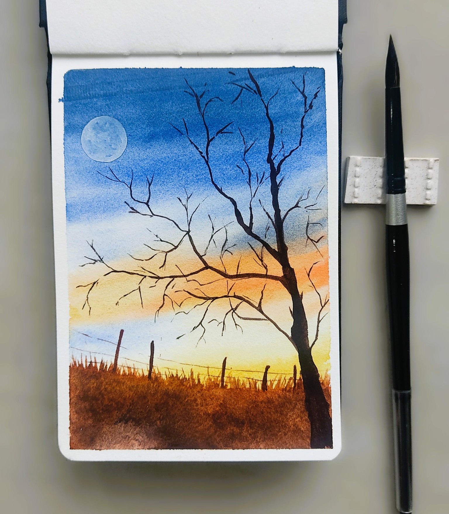 Watercolor Moonscape - image 1 - student project