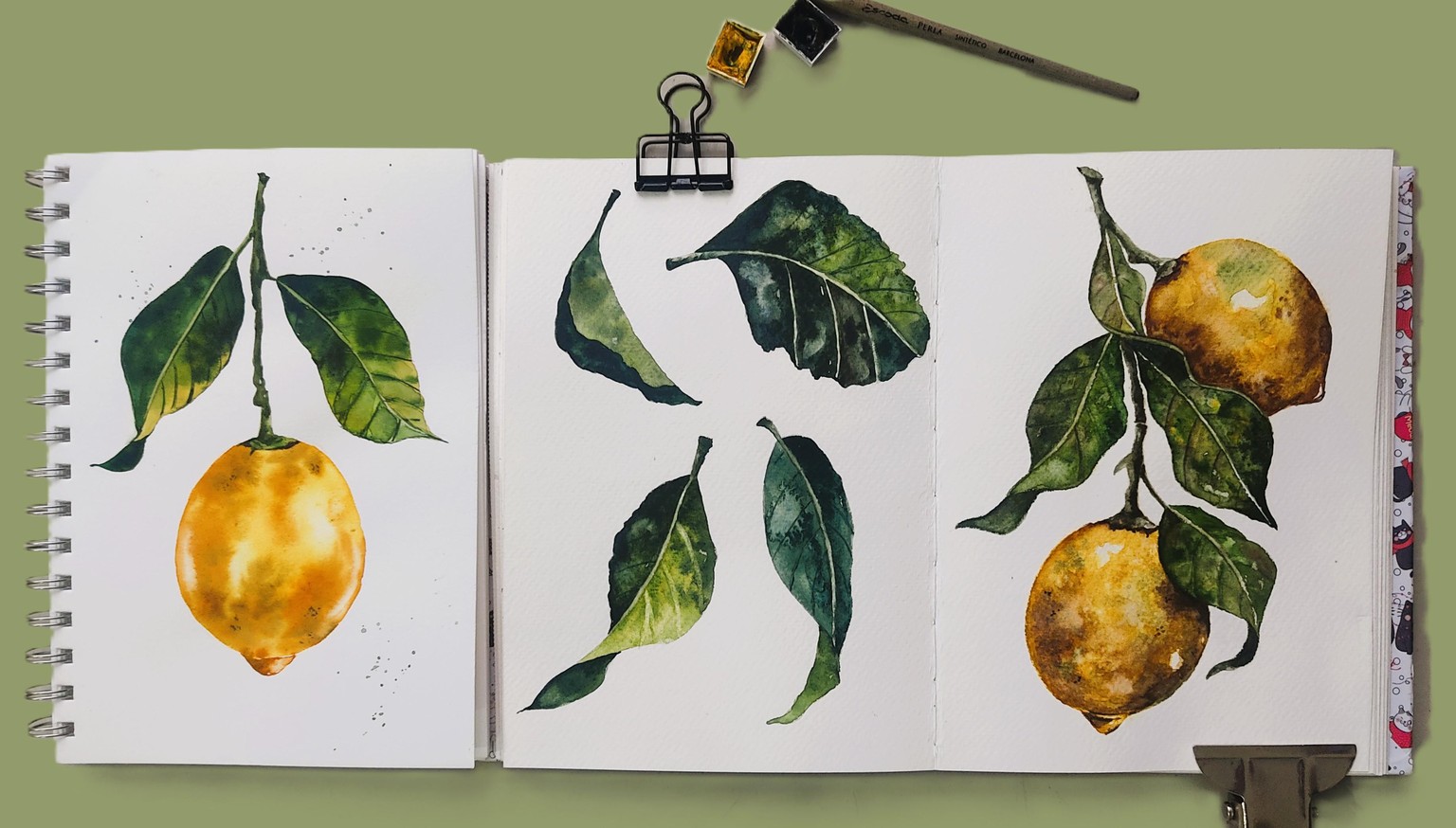 Juicy Botanical Watercolor Lemons - image 1 - student project