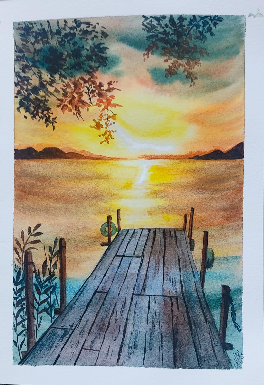 Watercolor colorful garden - image 1 - student project