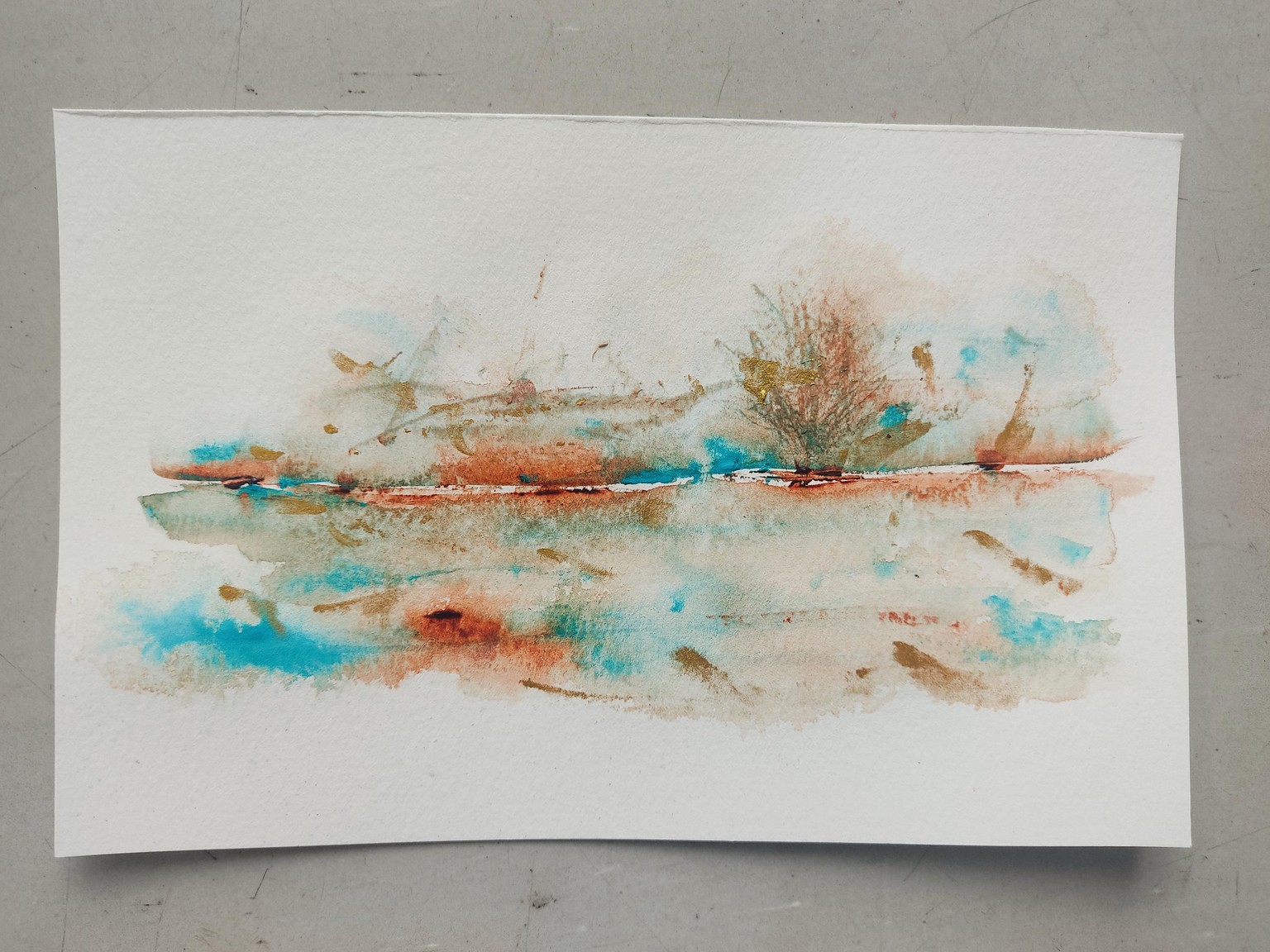 Palette knife watercolor landscapes - image 1 - student project