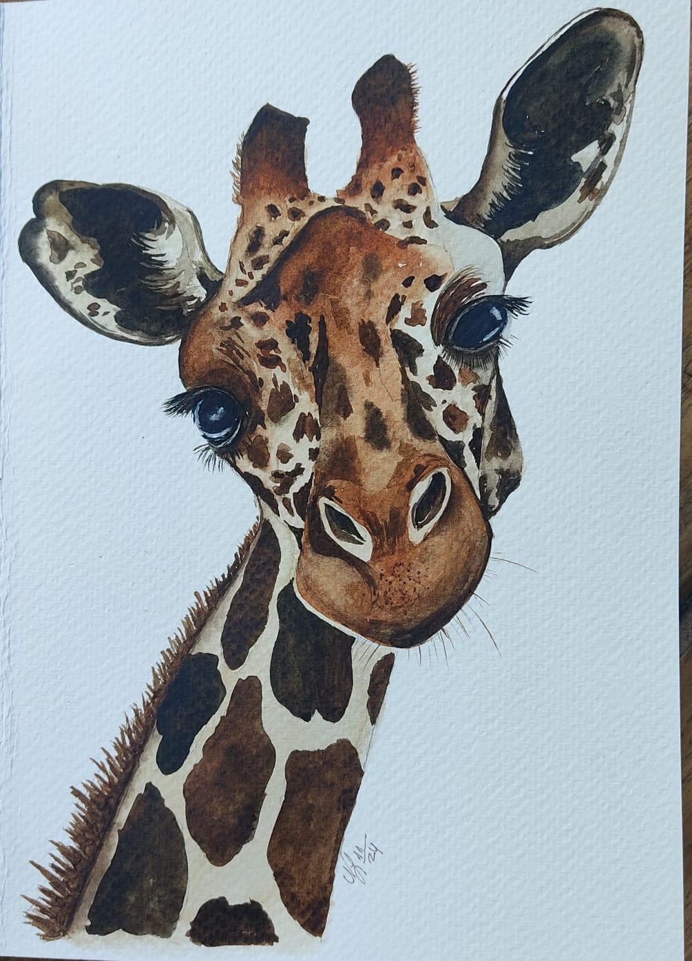 Watercolor Giraffe - image 1 - student project