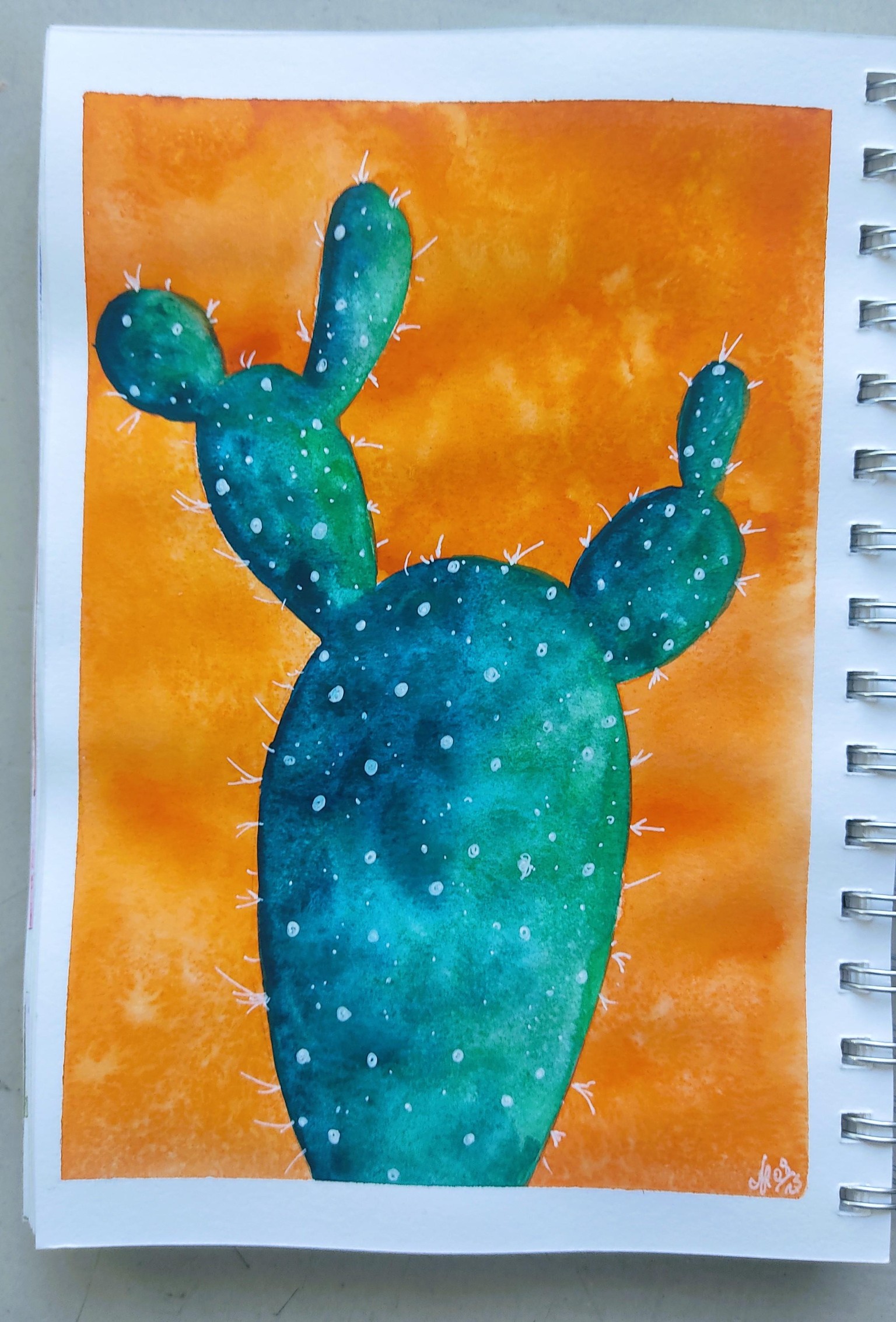 Fun & Easy Watercolor Cacti - image 2 - student project