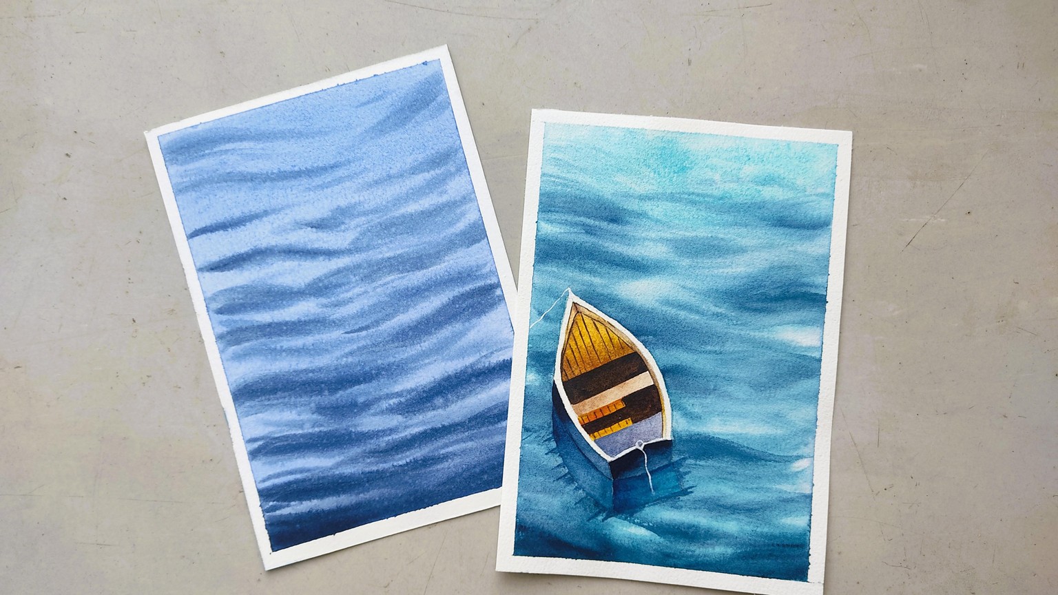 Master Class - Draw & Paint - Boats & reflection. - image 6 - student project