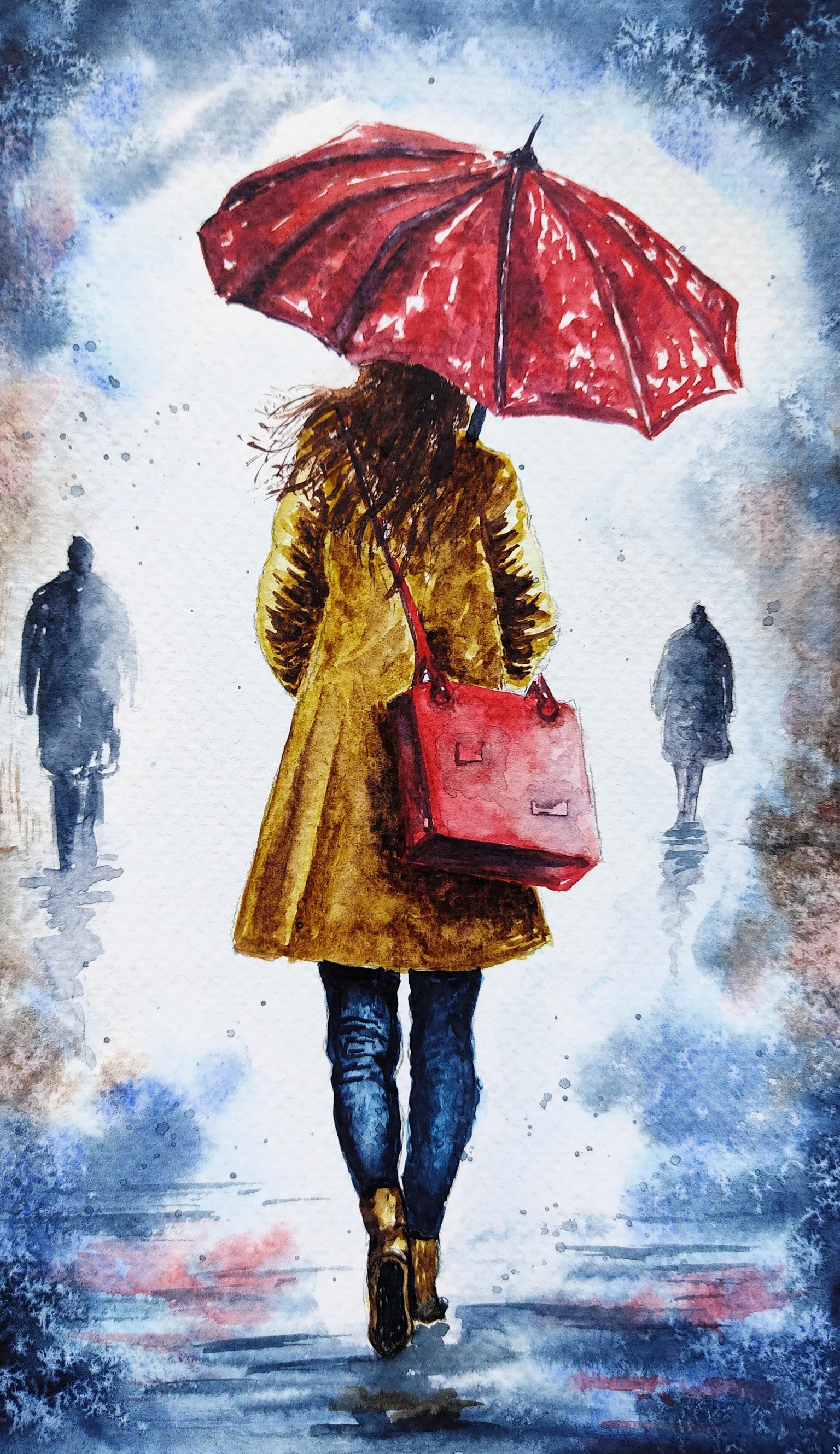 Watercolor Red Umbrella - image 1 - student project