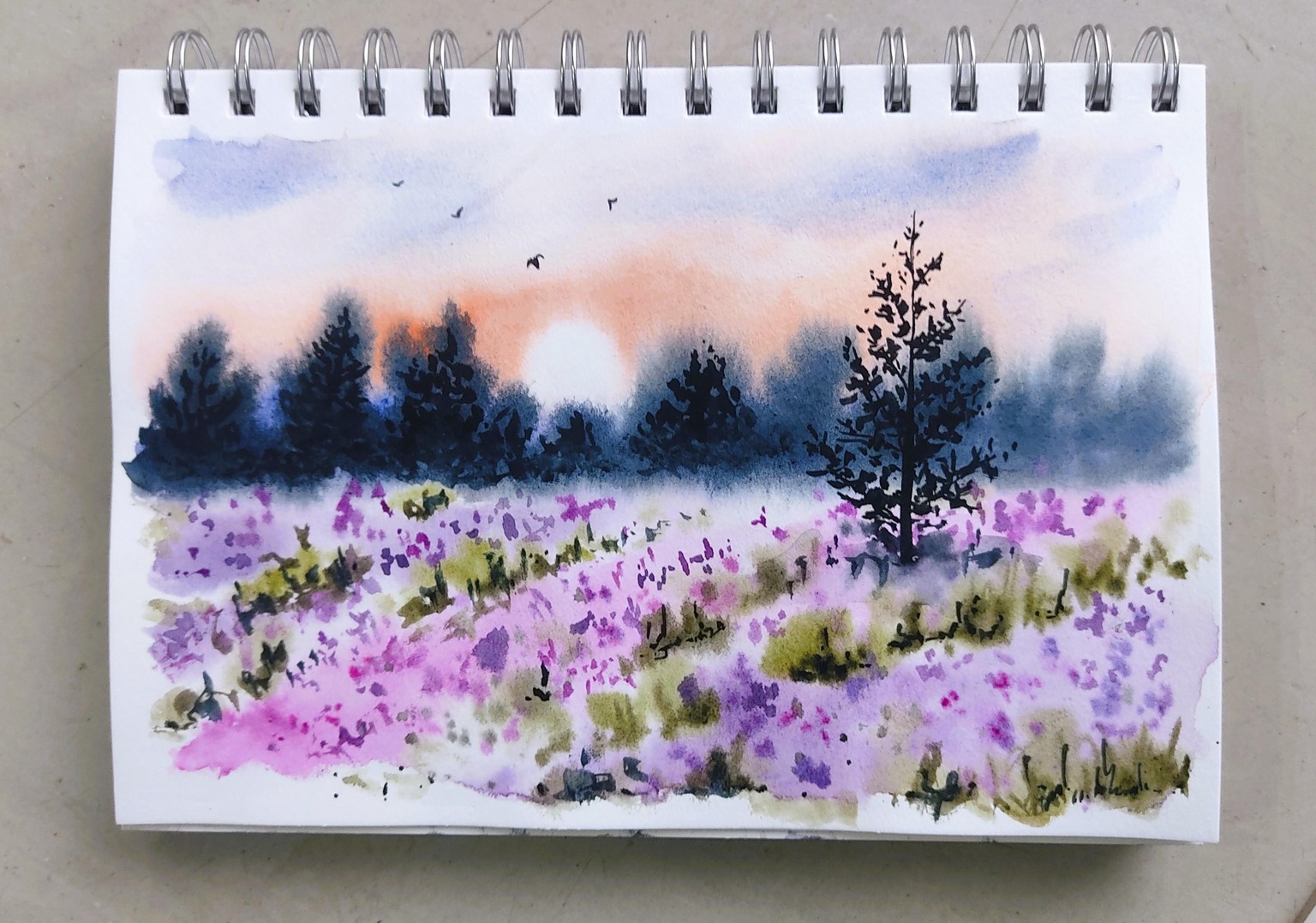 Atmospheric Landscapes: 7-Day Painting Challenge | Paint Mist, Meadow, Lakes, Re - image 5 - student project
