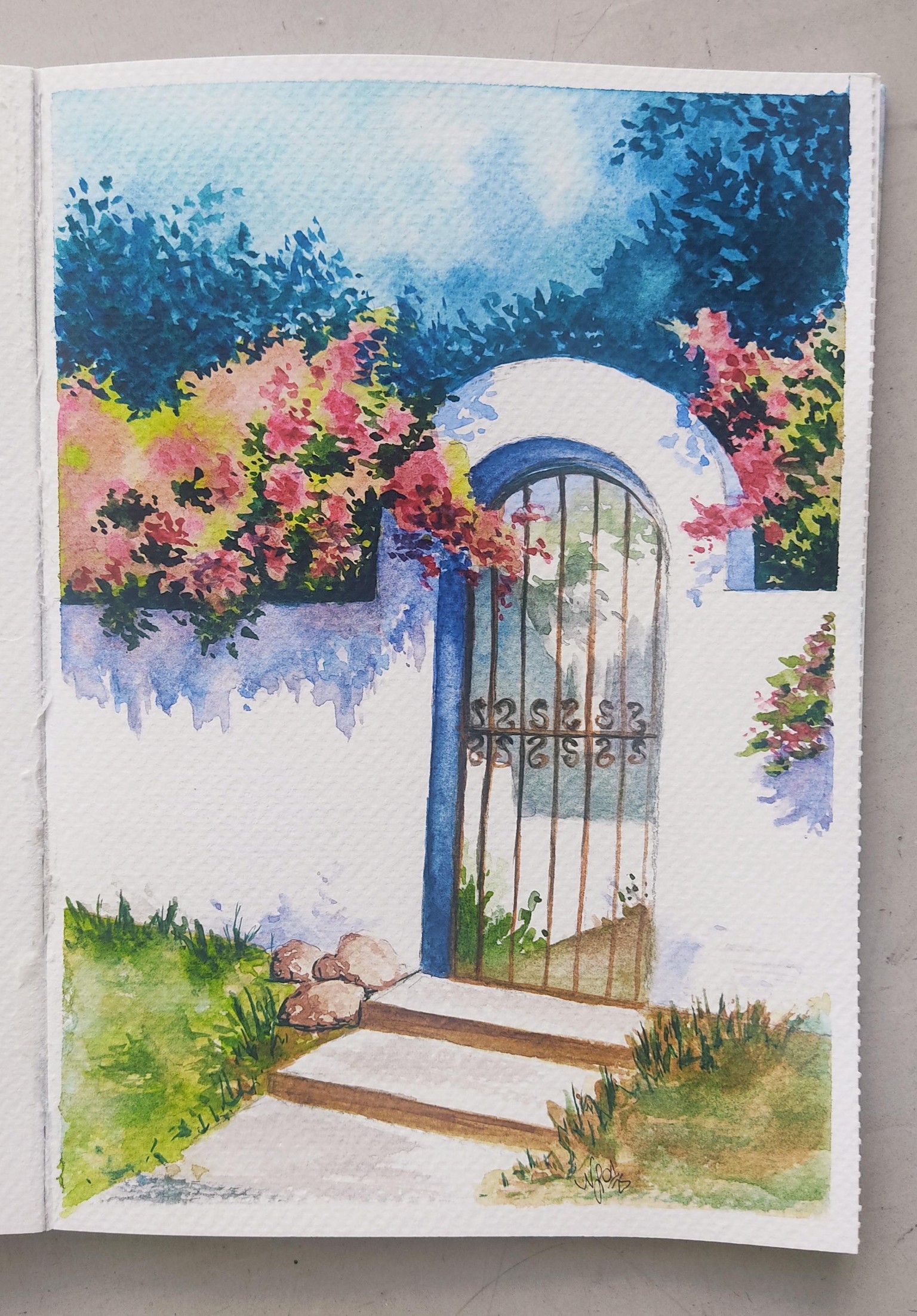 Watercolor colorful garden - image 3 - student project