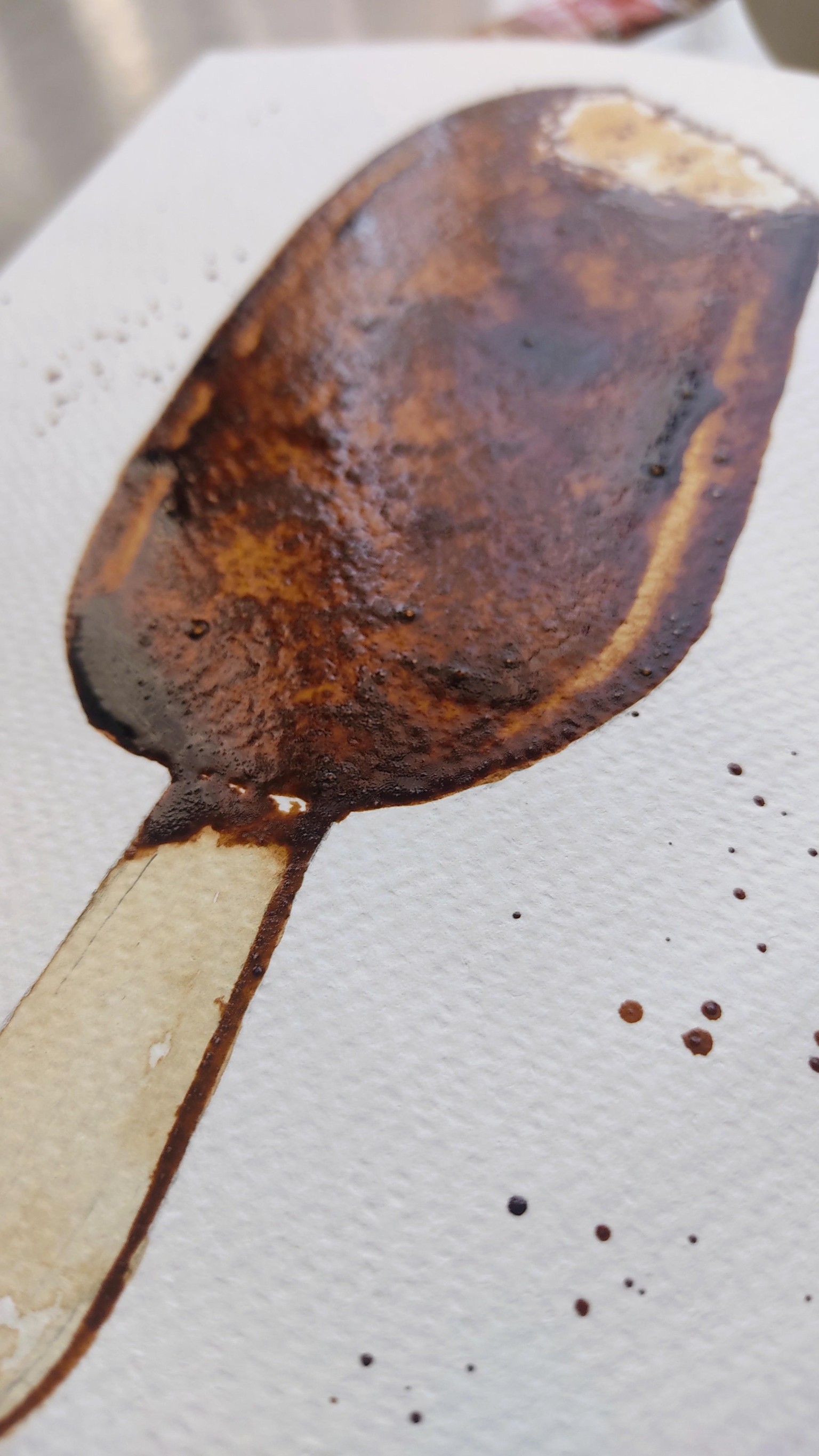 Chocolate Ice Lolly With Coffee, Coffee Art With Watercolor Techniques - image 3 - student project